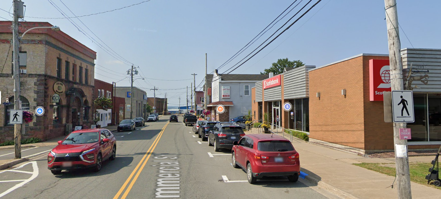 Scotia Bank sits on the site of the Vooght Brothers store.  See the building across the street?
