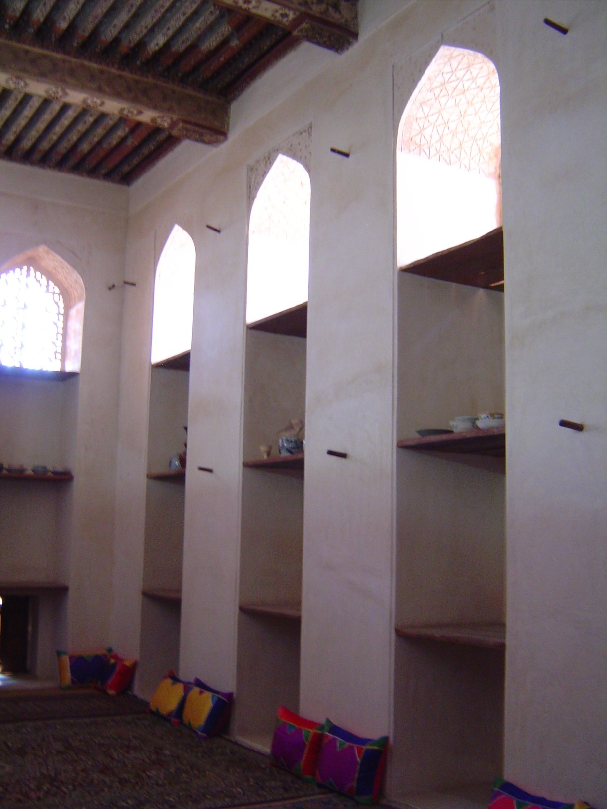 The thick walls help, too. Here, the sun and moon room.