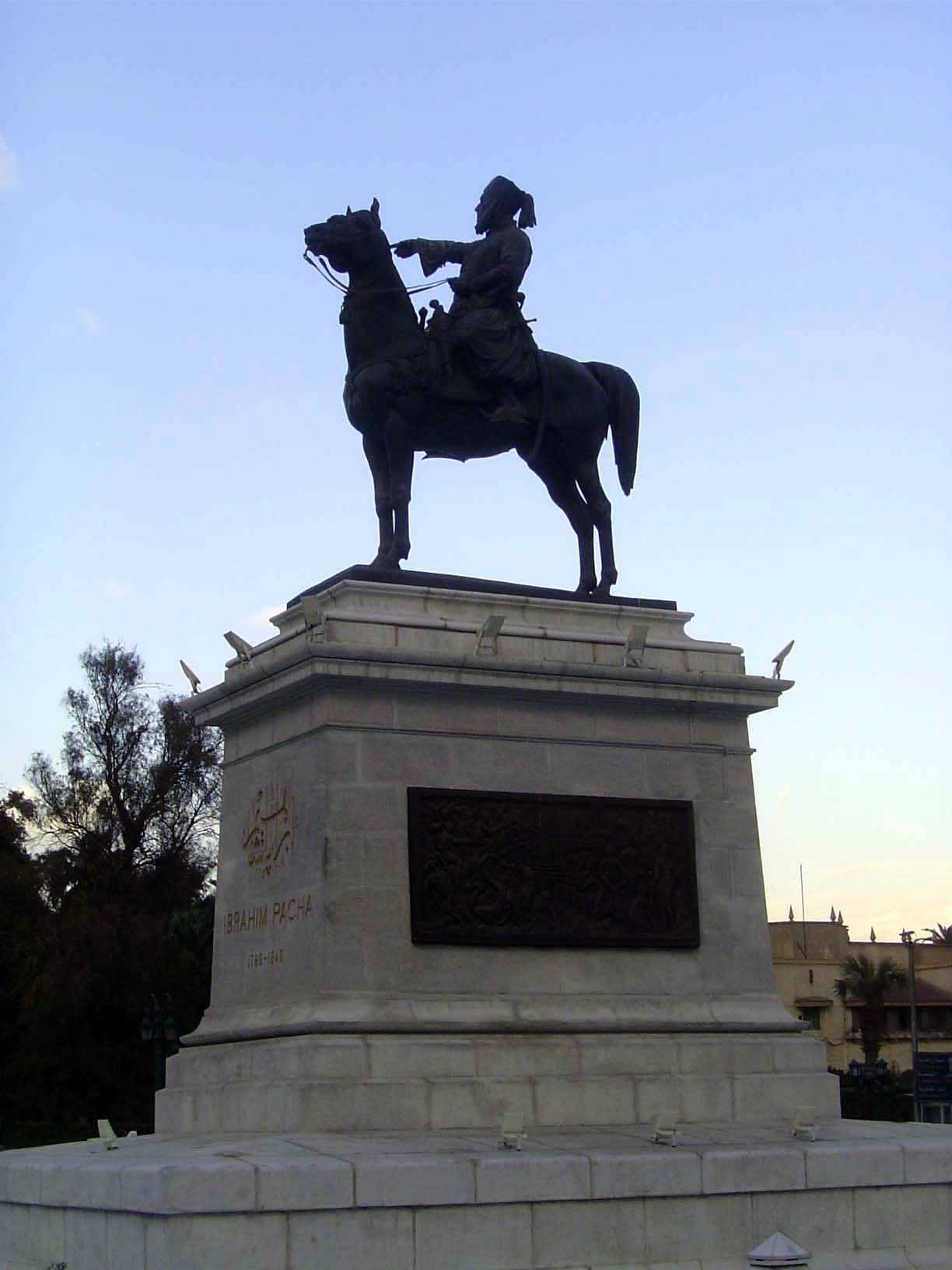 In Opera Square, near the Continental-Savoy, Ibrahim Pasha looks imperious, which is probably about right for a man who served as a general