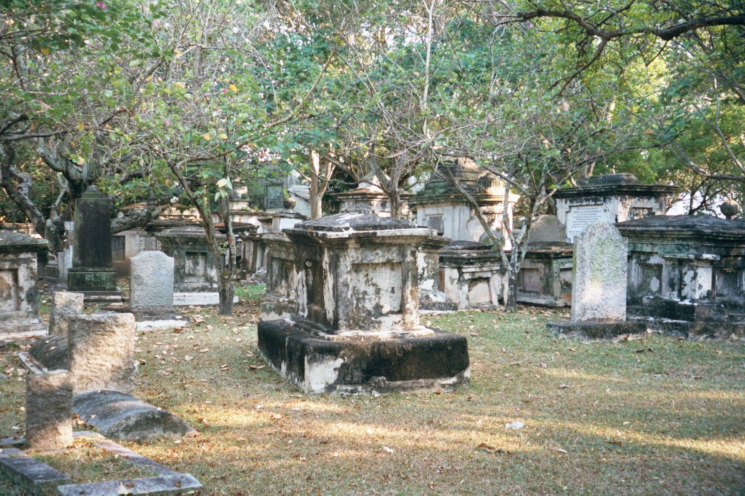 A mile to the west, there's a Christian cemetery, consecrated in 1818. Filled by 1900, it was then closed.