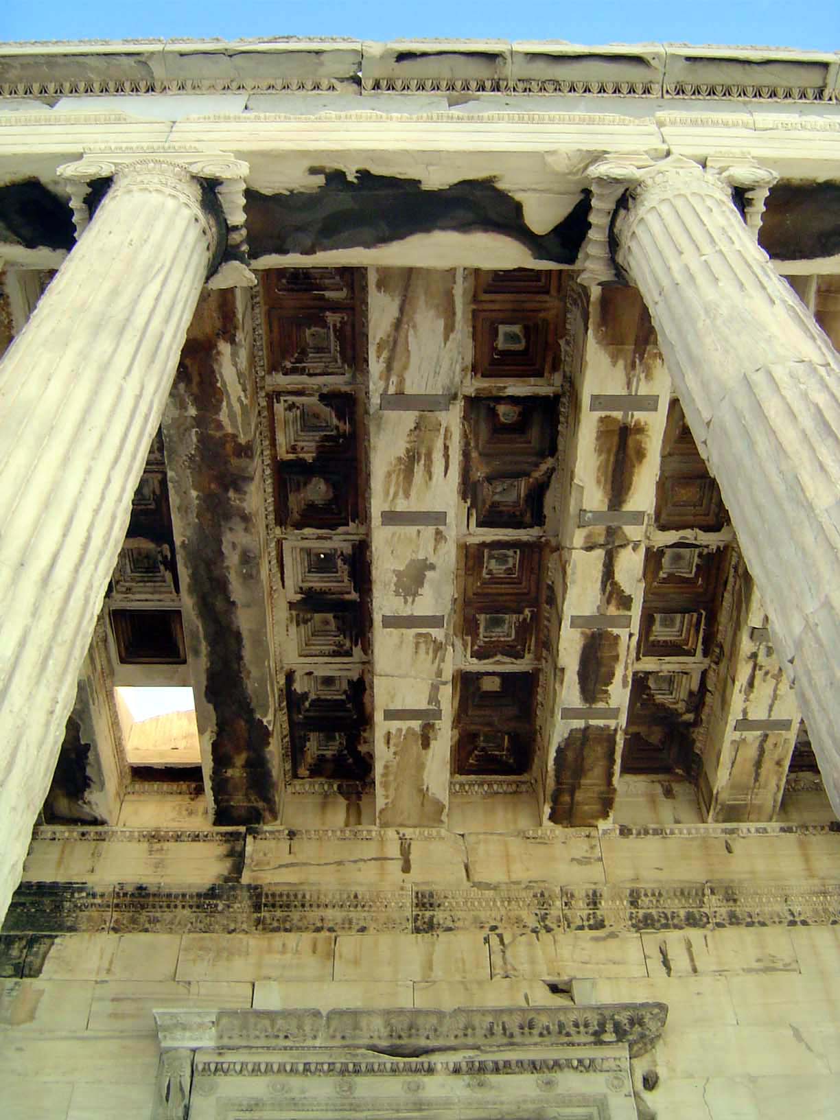 Coffered ceilings of north porch.