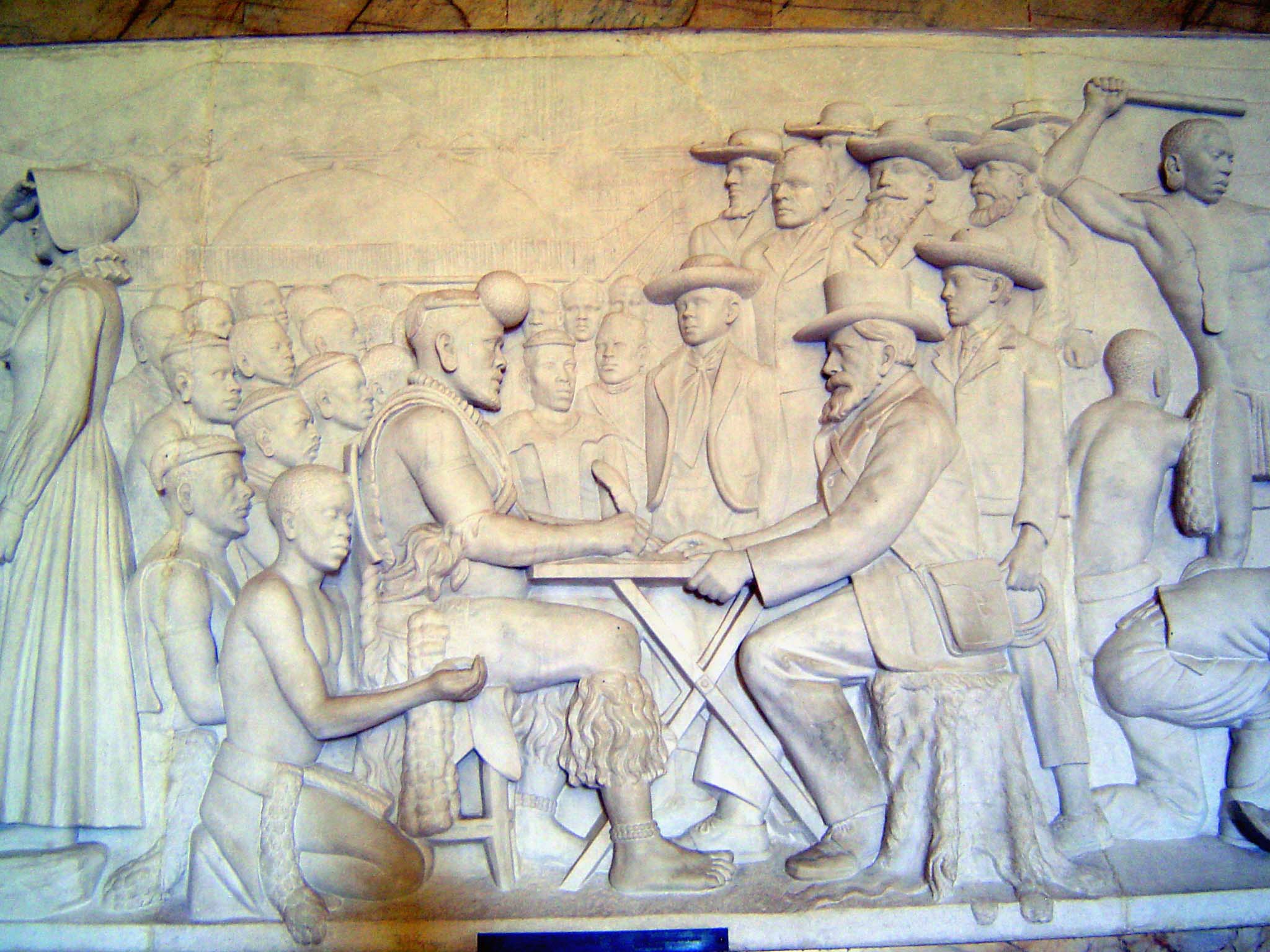 Inside the "Hall of Heroes," the saga is told. Here Retief attempts sweet reason.