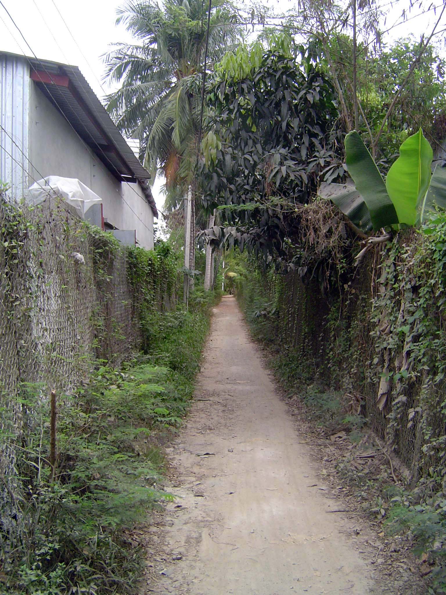 Park the car and follow the path.