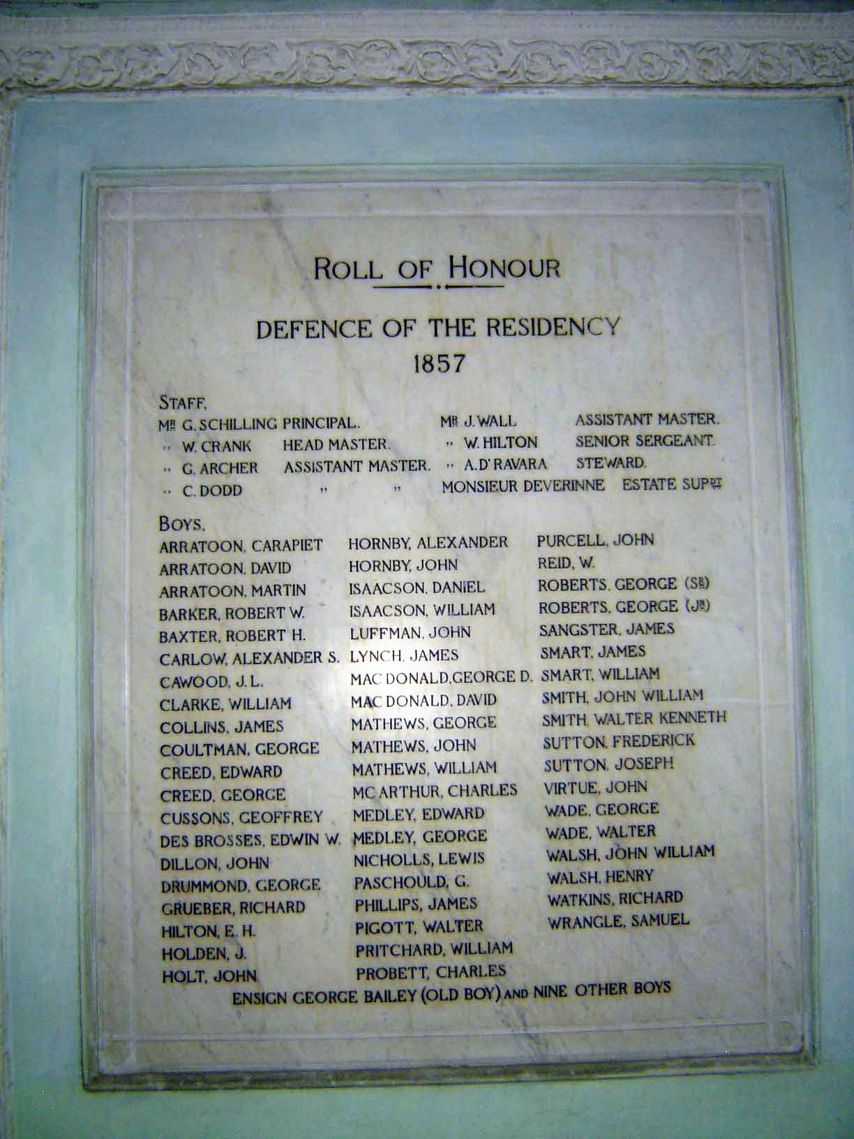 The school was deeply involved in the events of 1857.