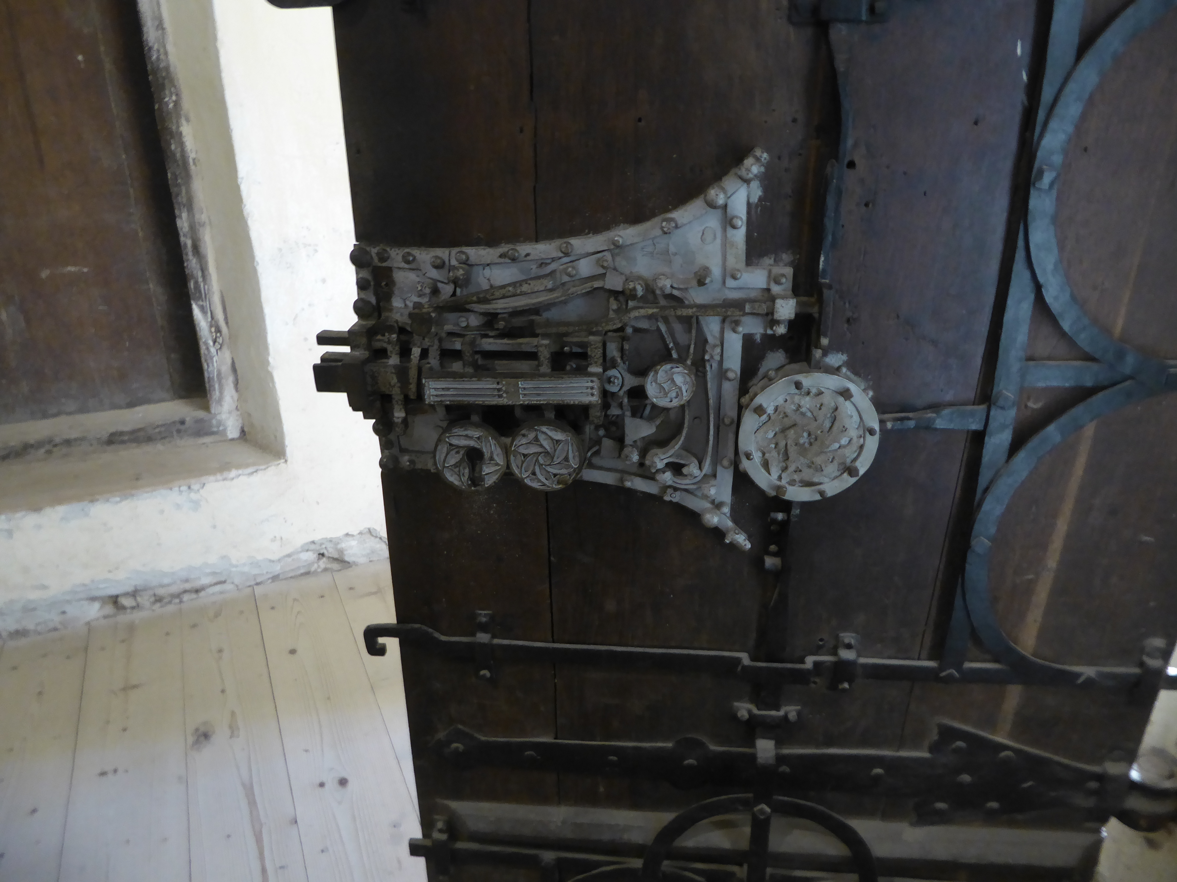 One of the fanciest bits is this vestry door, which, with its intricate lock, was hauled off to Paris and put on display at the 1889 World E