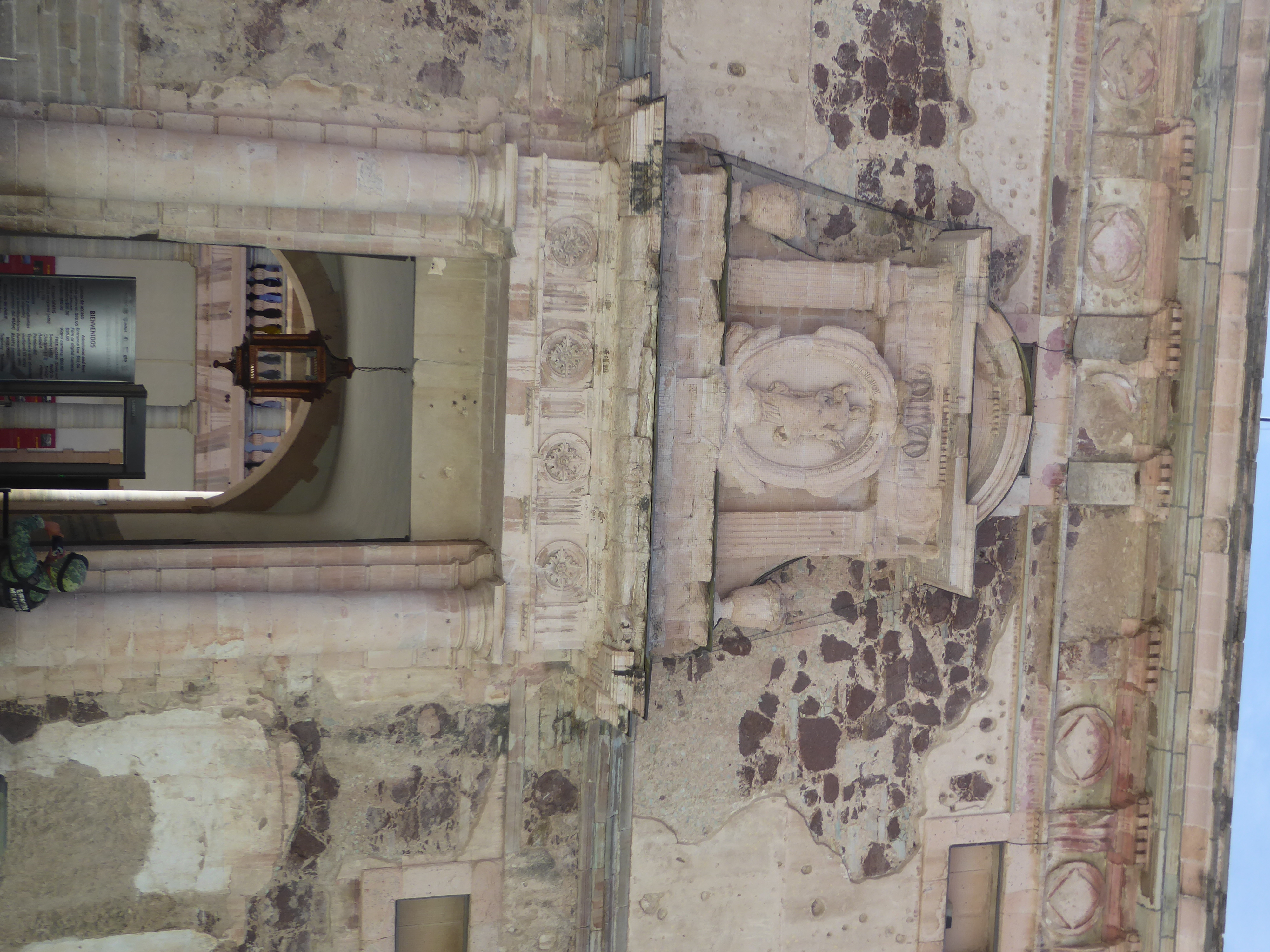 The classical allusions included not only triglyphs and metopes but a now-worn medallion. Appropriately for a granary, it depicts Ceres.