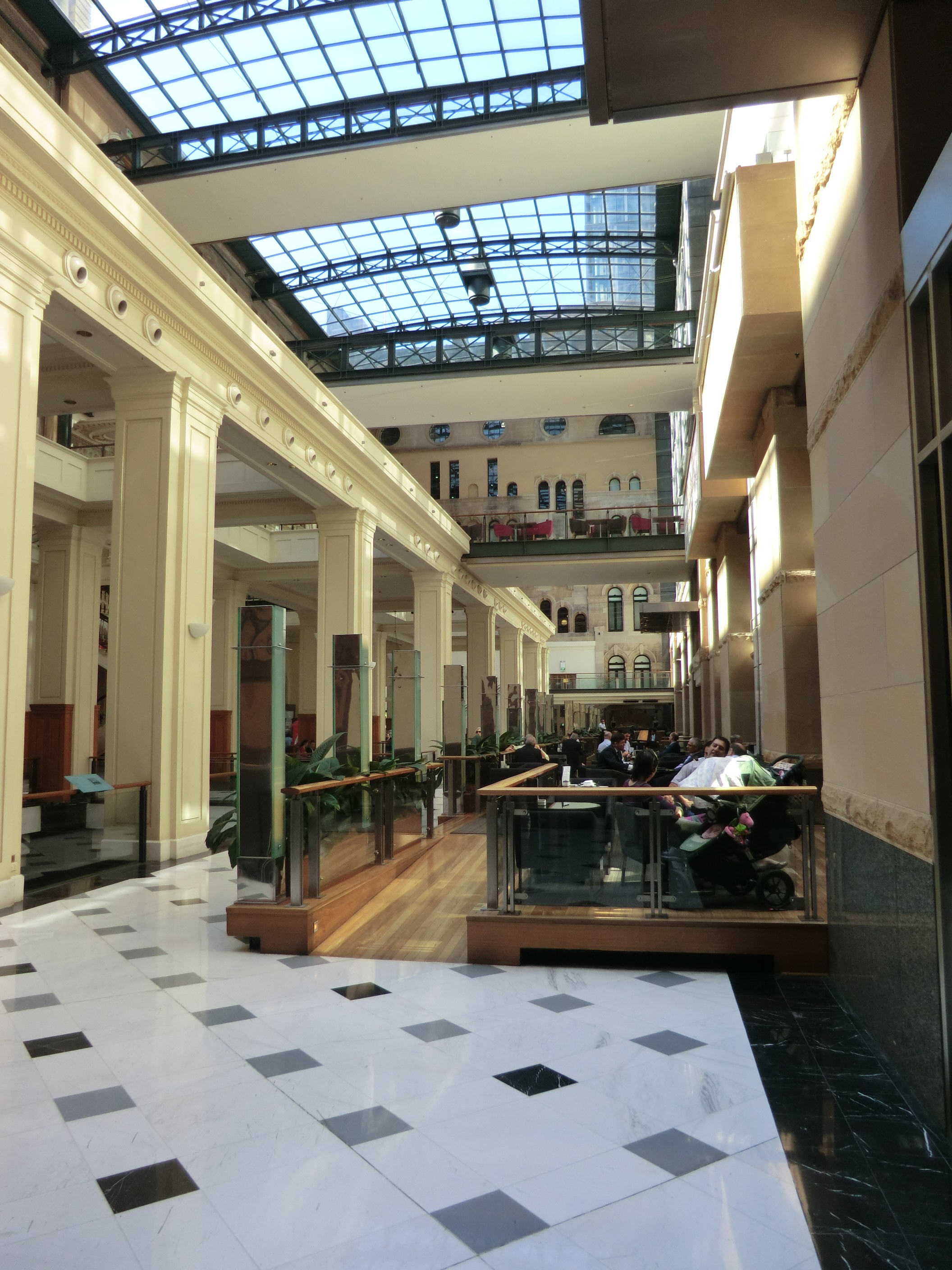 The GPO courtyard now leads to the hotel and bank but includes the GPO Grand, a restaurant.