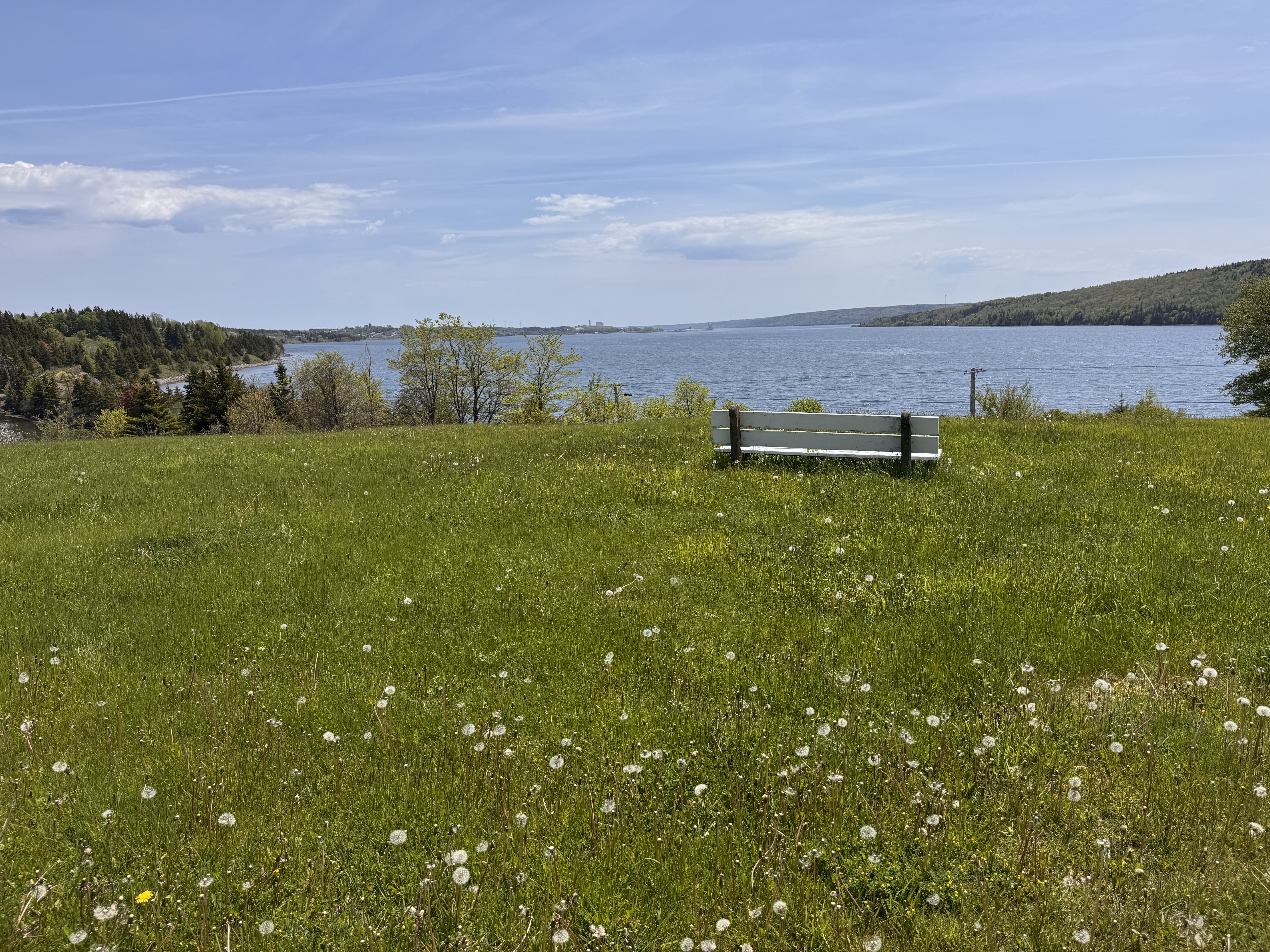 And here's the view from the Cape Breton side looking east, toward the Atlantic.