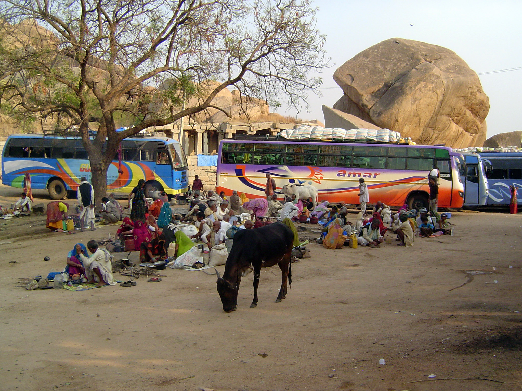 Hampi is popular with pilgrims as well as tourists. The pilgrims have no particular interest in the political history of this place, with it