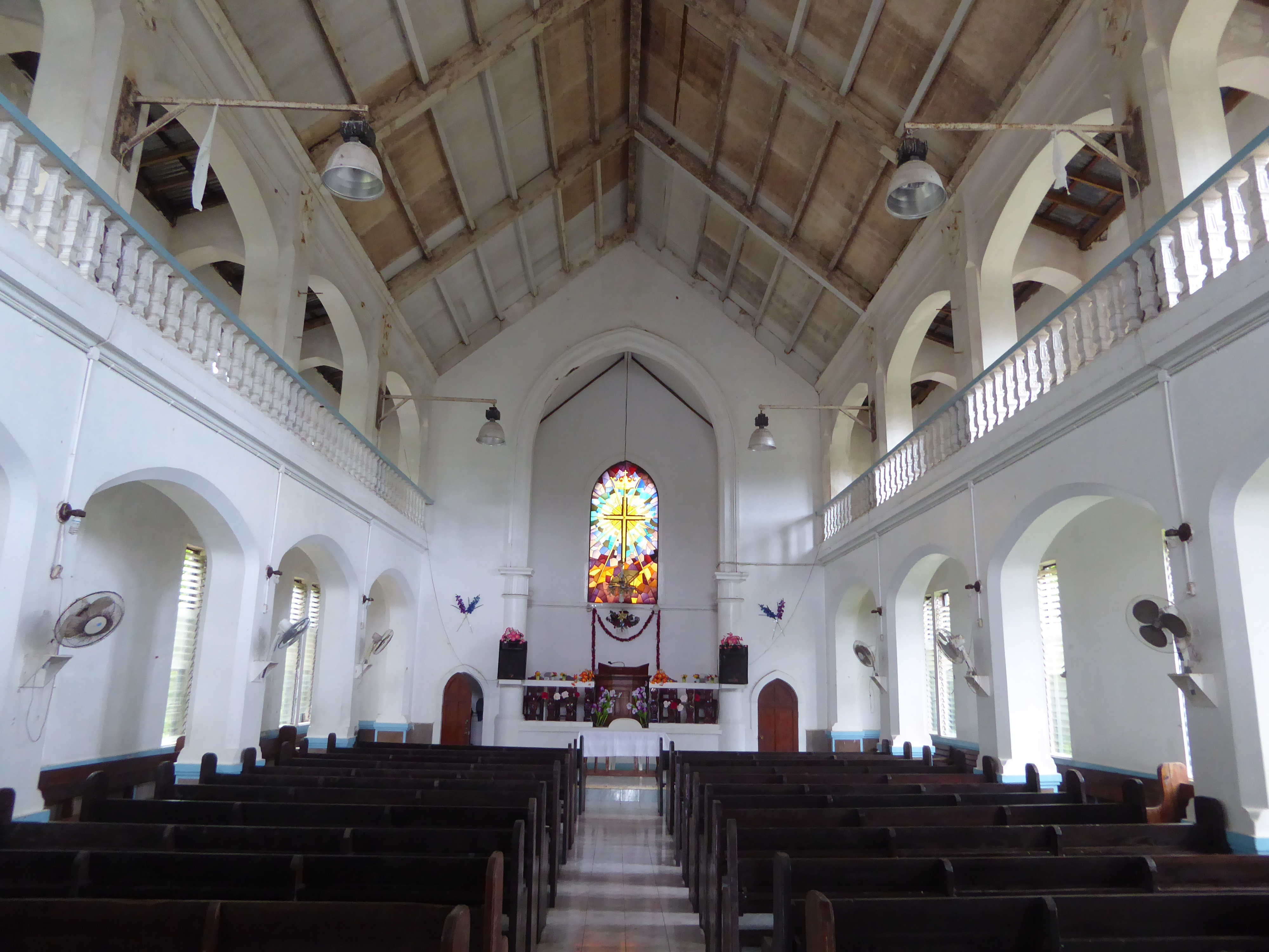 Nothing fancy, but it's a small miracle that it survived the American bombing of the town.

This Japanese tolerance of Christianity may seem