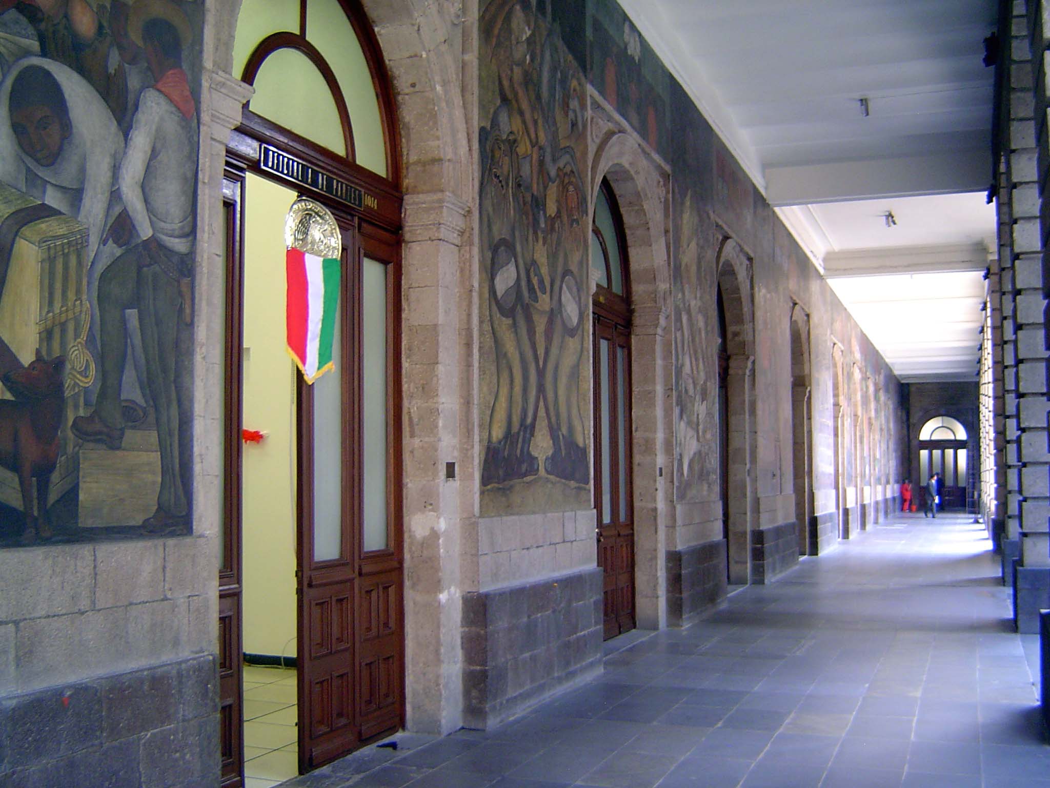 The walls are covered with 235 murals painted in the 1920s by Diego Rivera.