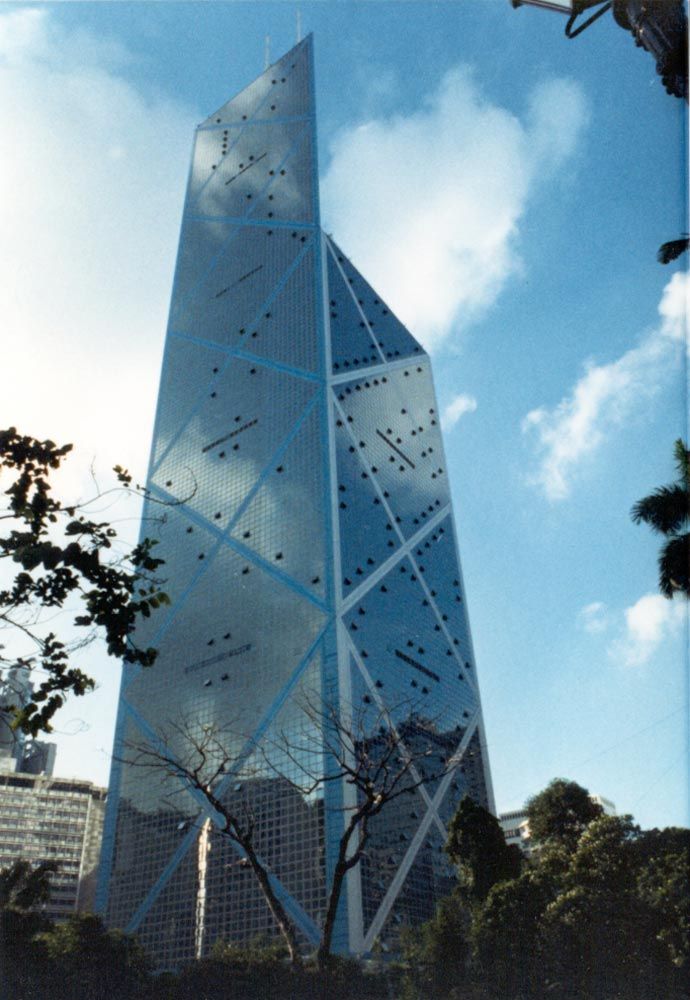 As happens to every "tallest" building, I.M. Pei's Bank of China tower 1990 was overtaken by another skyscraper a few years later. It still