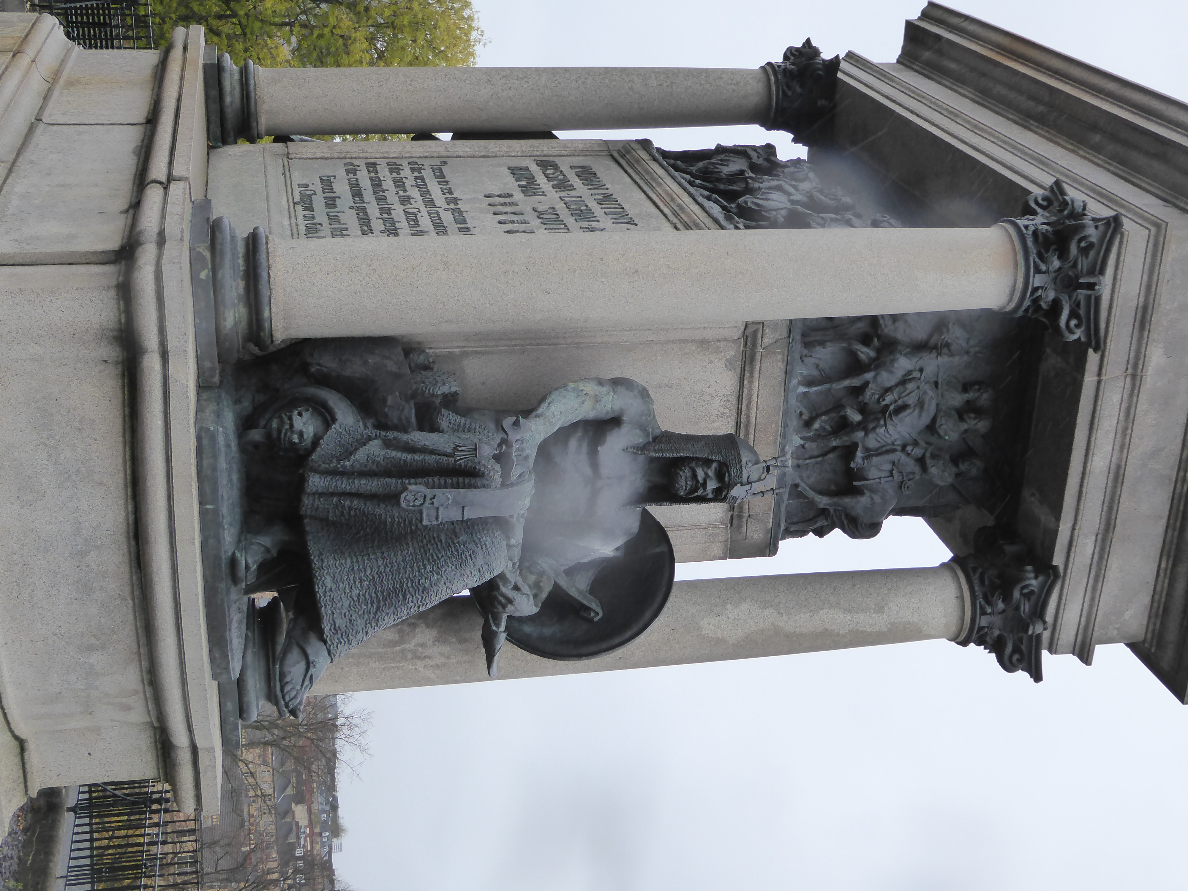 The figure at the other end represents War.