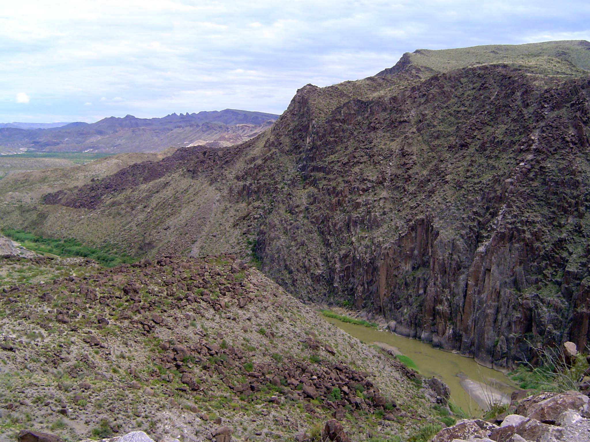 Again the river cuts through mountains.