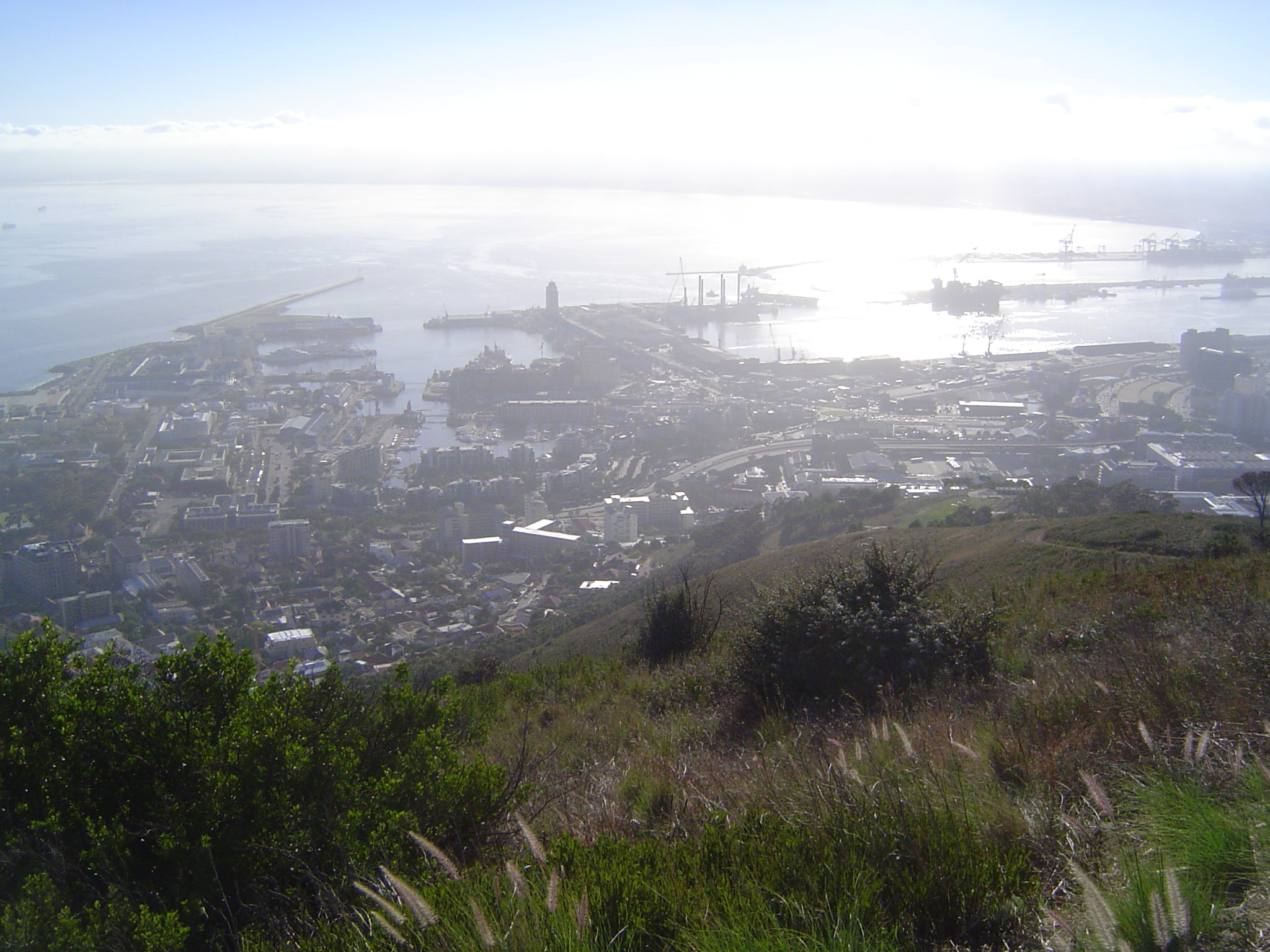 On the right are the city's working docks, the Duncan and beyond it the Schoeman Docks. The V\&A is to the left of the jetty with the Port C
