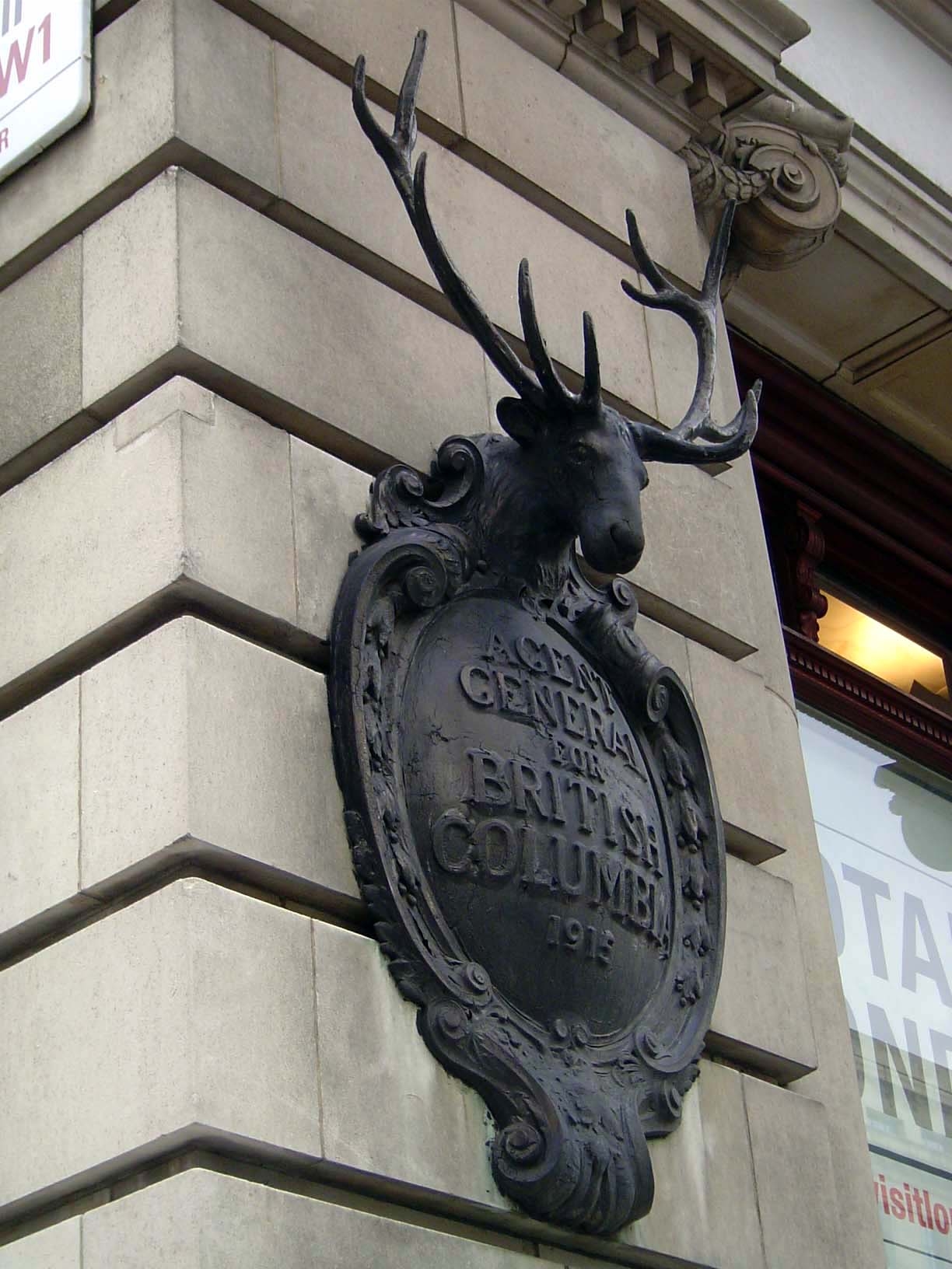 Not to get dizzy, but we've jumped just for this one picture to London's Trafalgar Square to look at this relic, still attached to what was