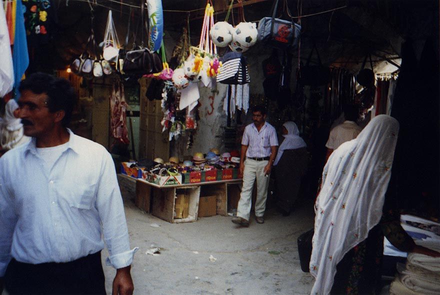 It's a quiet day in the suq. Prices are all in shekels, though much West Bank business, especially property sales, is conducted in Jordanian