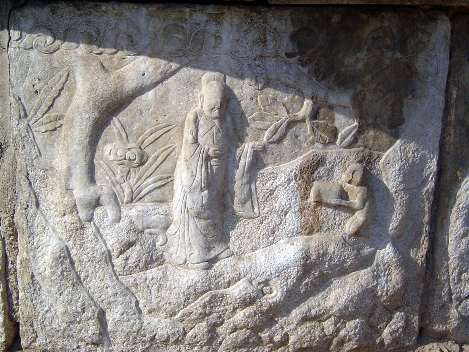 Detail of one side of an altar.
