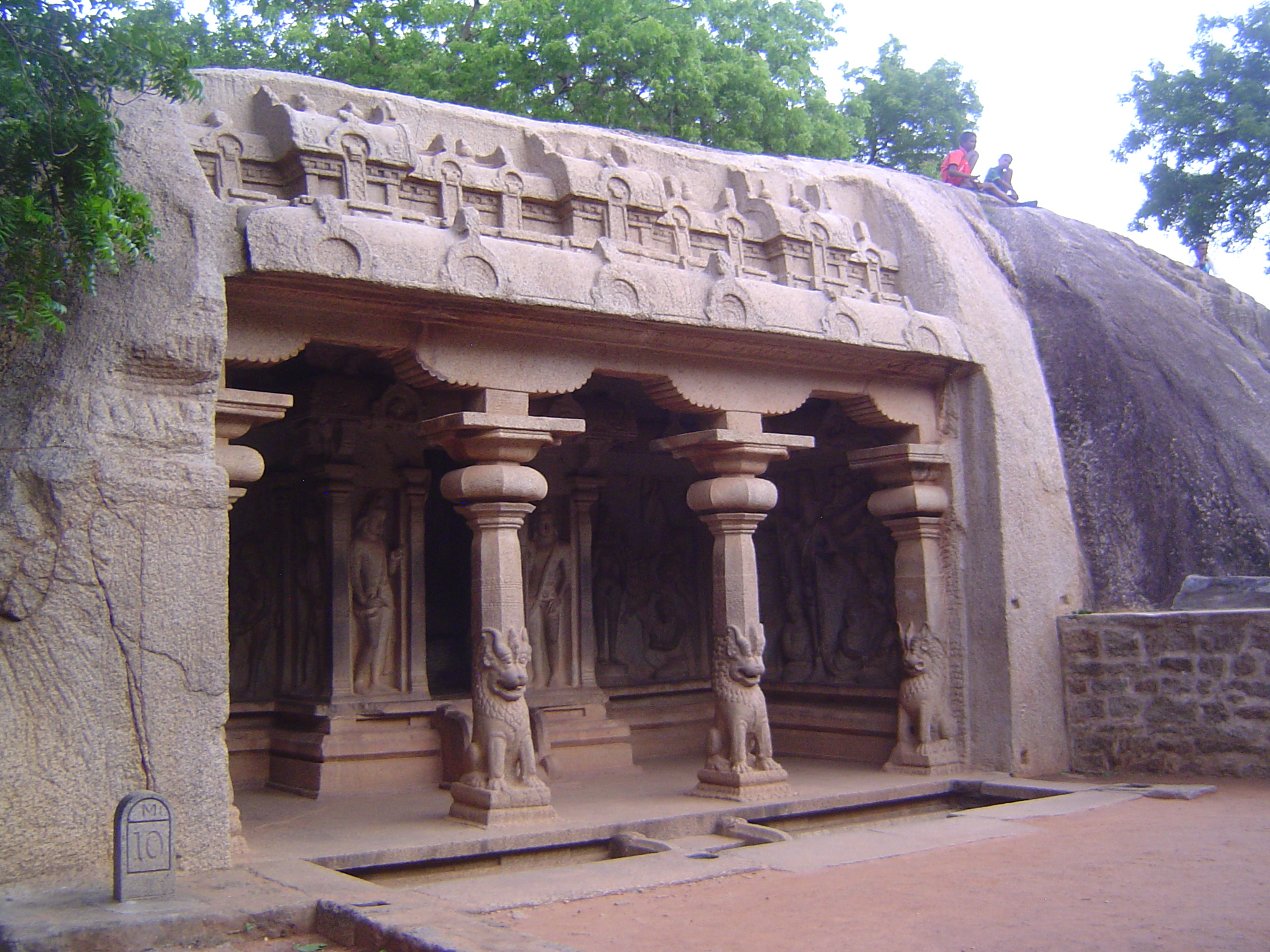 Here's another temple, named for Varaha, Vishnu's boar incarnation. Door guardians stand on either side of the now-empty sanctum. The guard