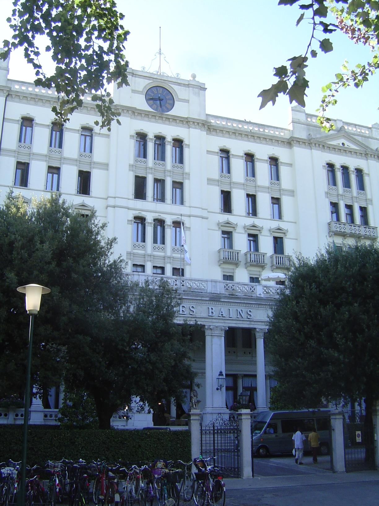 The Hotel Des Bains, designed by Francesco Marsich and opened in 1900, was the setting for Mann's Death in Venice. It's still fairly stiflin
