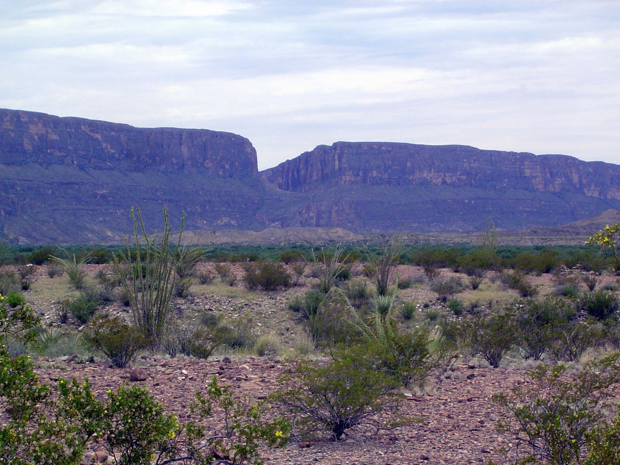 Closer to the mesa and canyon.