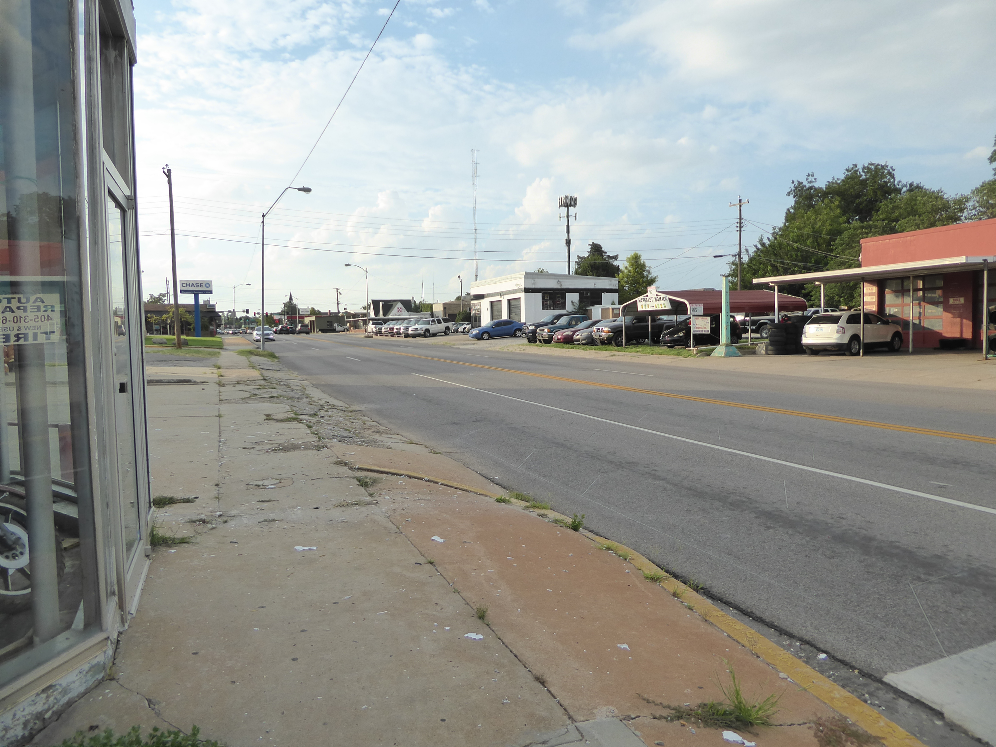 The location is Classen Boulevard, perpendicular to Main Street and a few blocks east of tracks. This used to be U.S. 77. In the days before