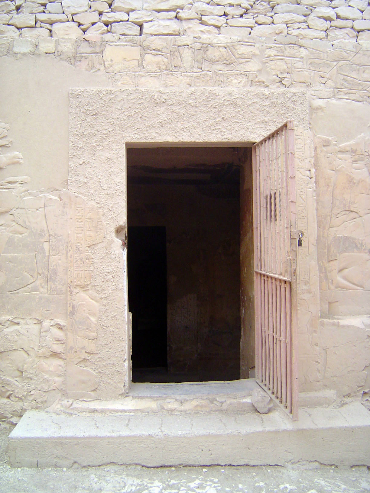 Remodelled entrance. The tomb was discovered in 1842.