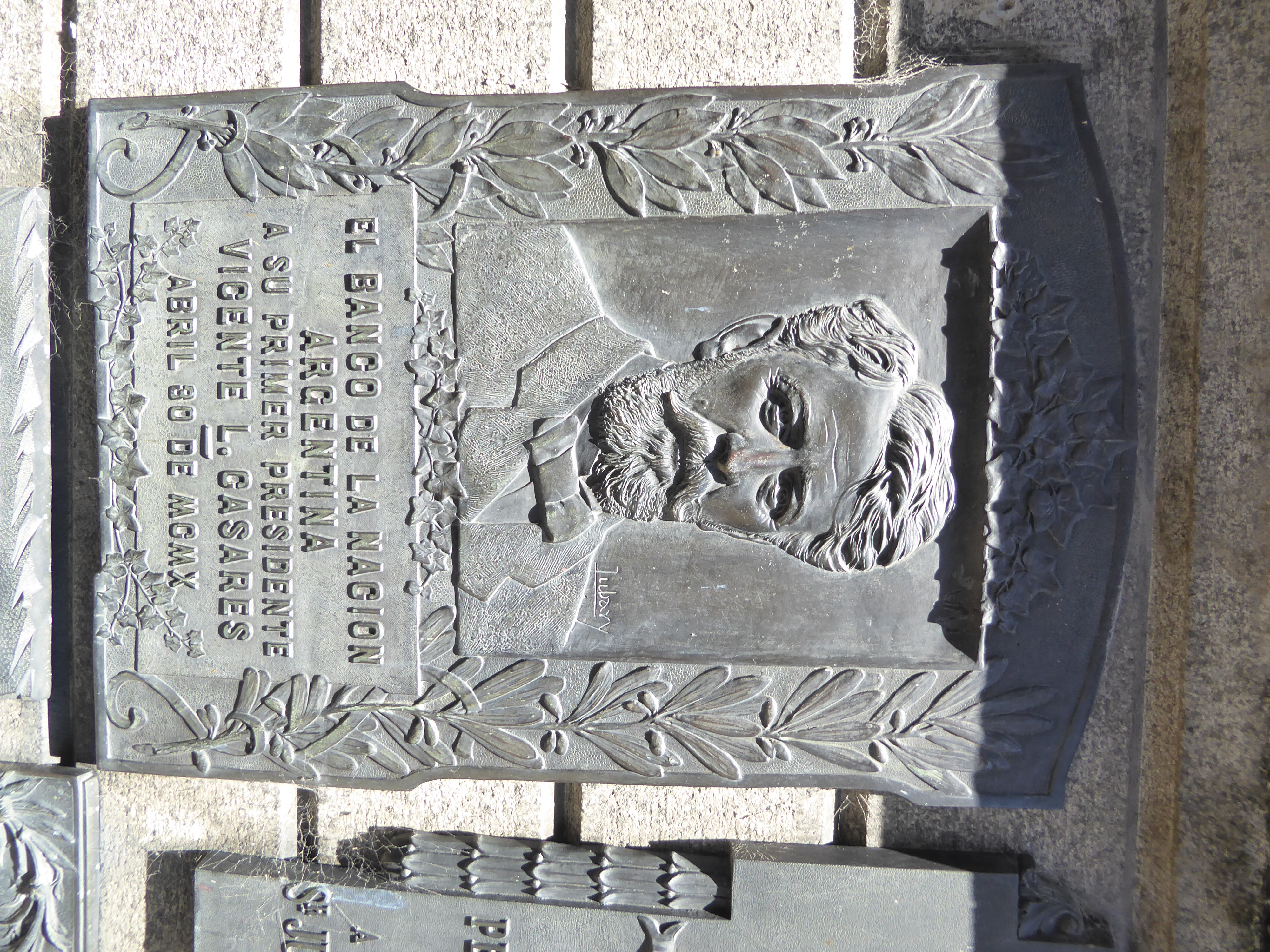 Here's Vicente Casares, first president of the national bank.