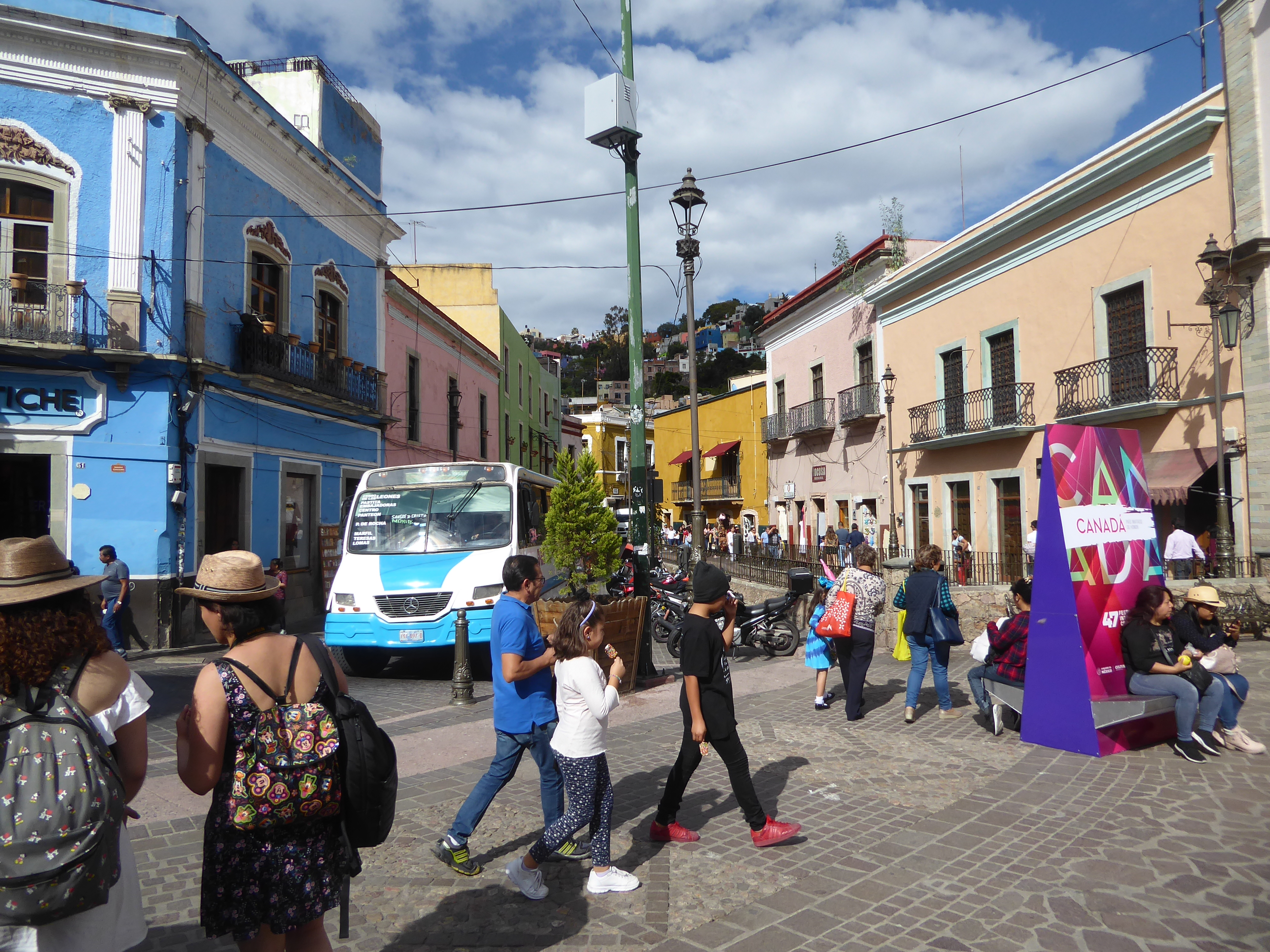 A bus pops up from the Tunel La Galerena.