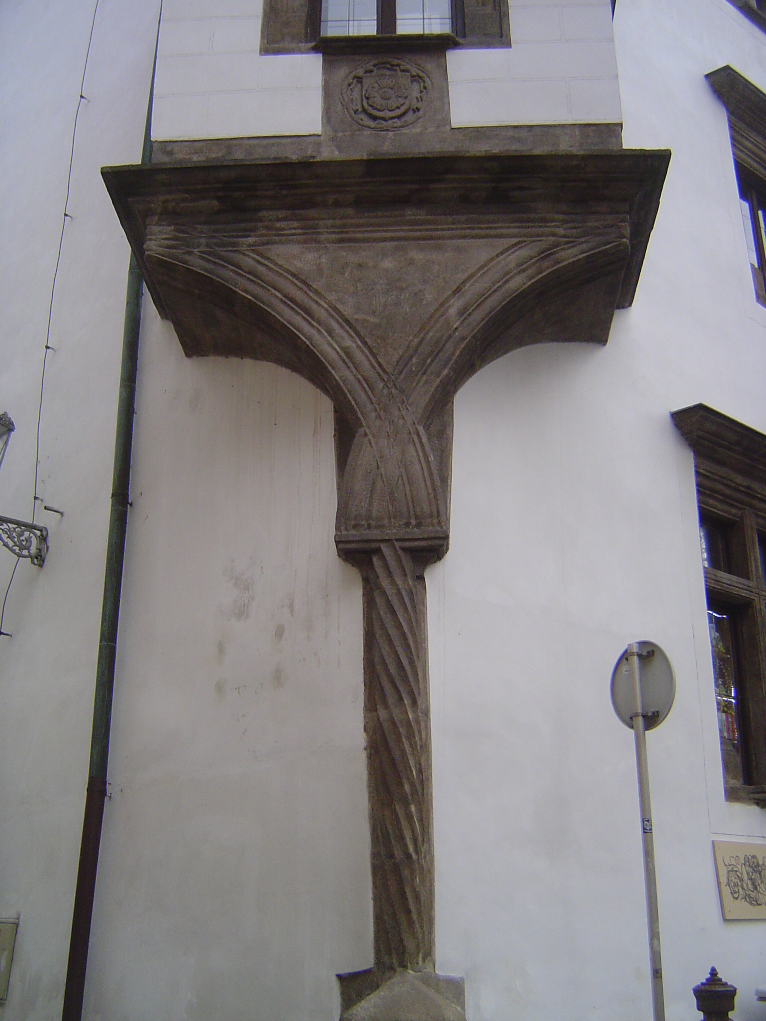 There's a curate's residence too, with this decorative corner.