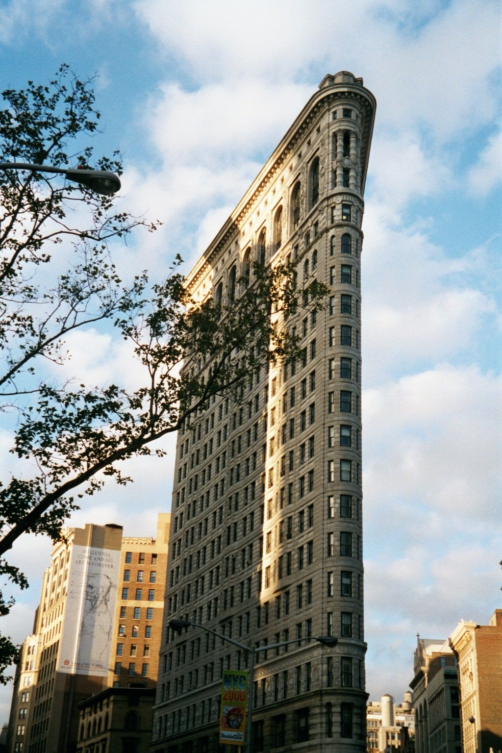 Although there were dozens of steel-framed buildings in New York City by 1900, this one stands out. It's the 20-story Flatiron Building orig
