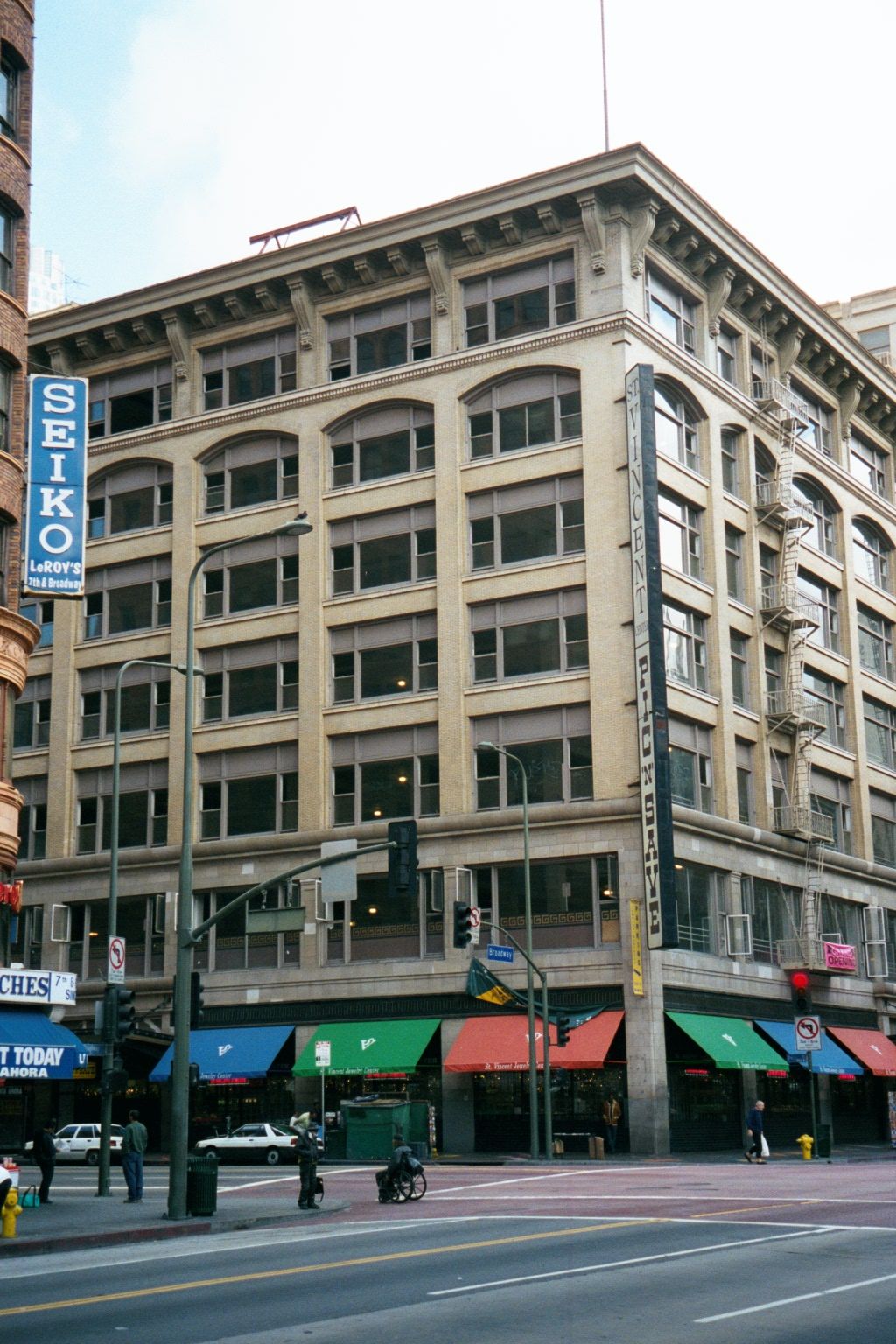 The department stores began leaving Broadway in the 1920s. This former Bullock's, from 1929, closed when the company headed west and moved i