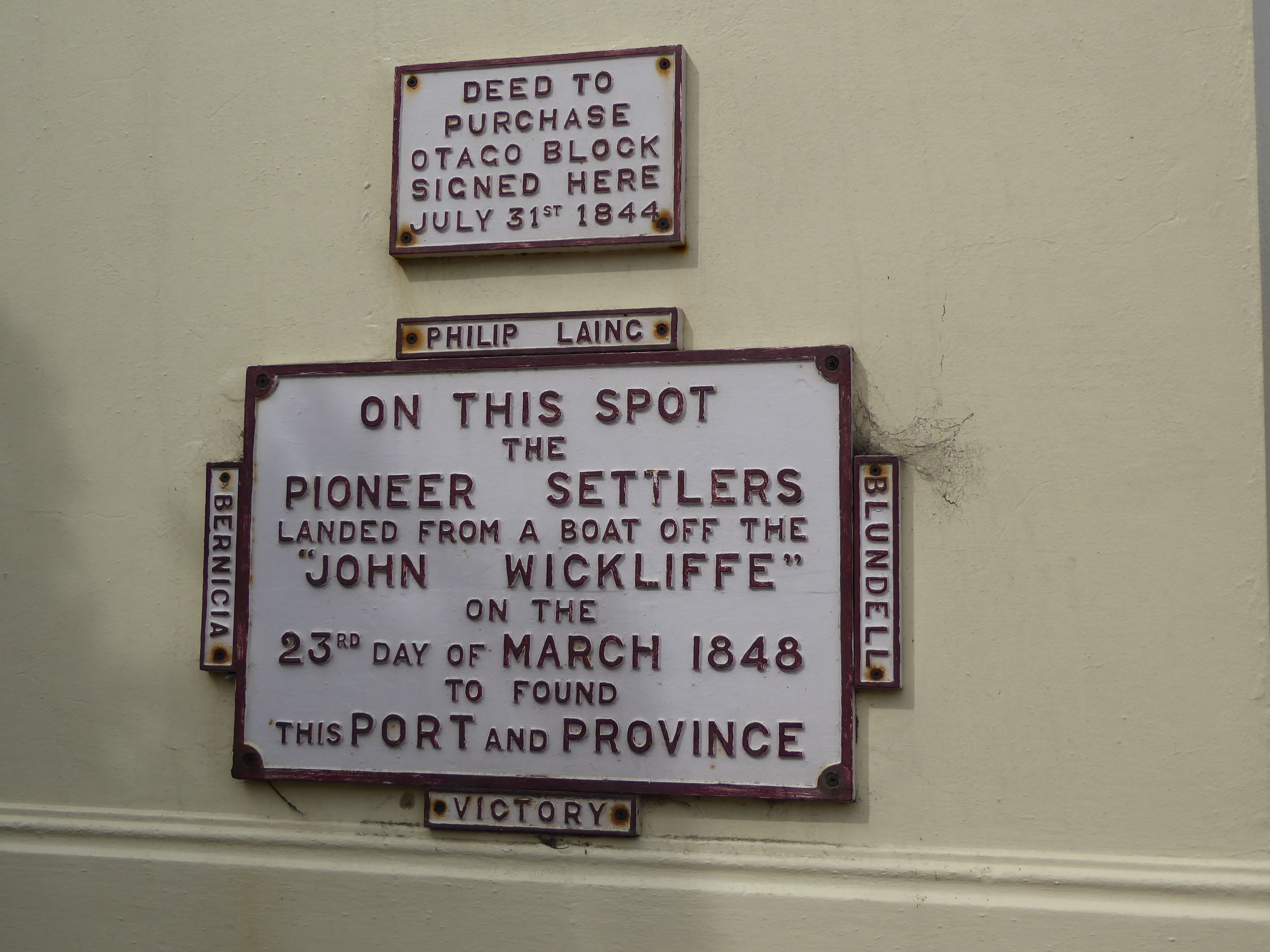 Wall-side memorial.