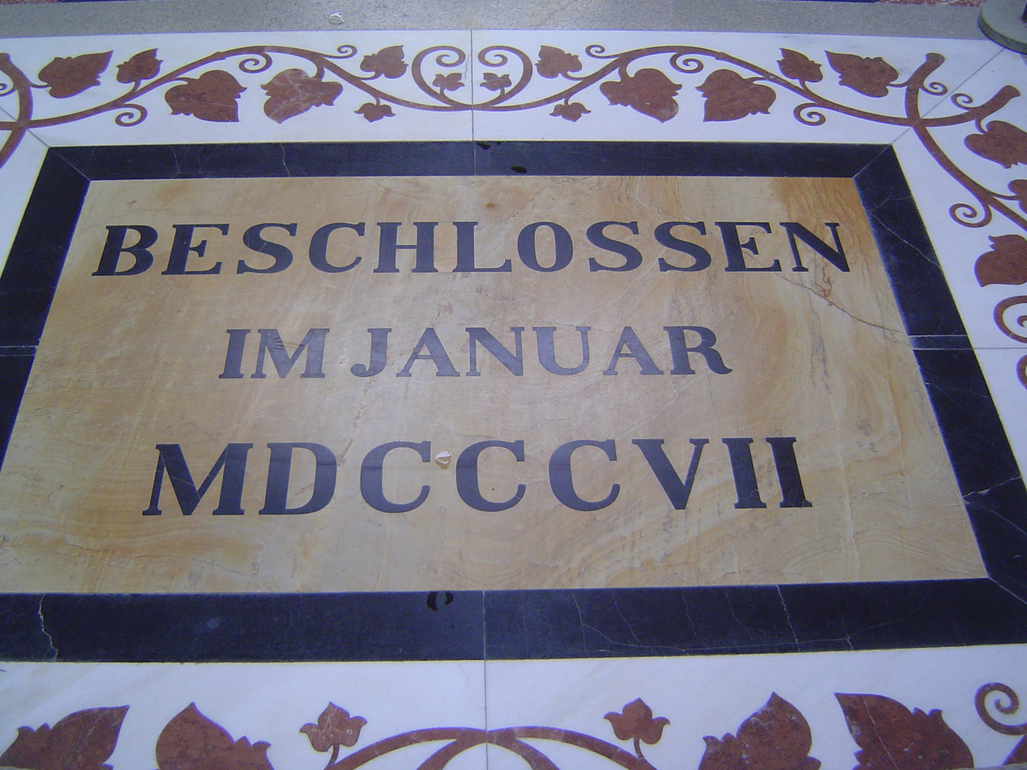 A stone set in the floor recalls Ludwig's first involvement.