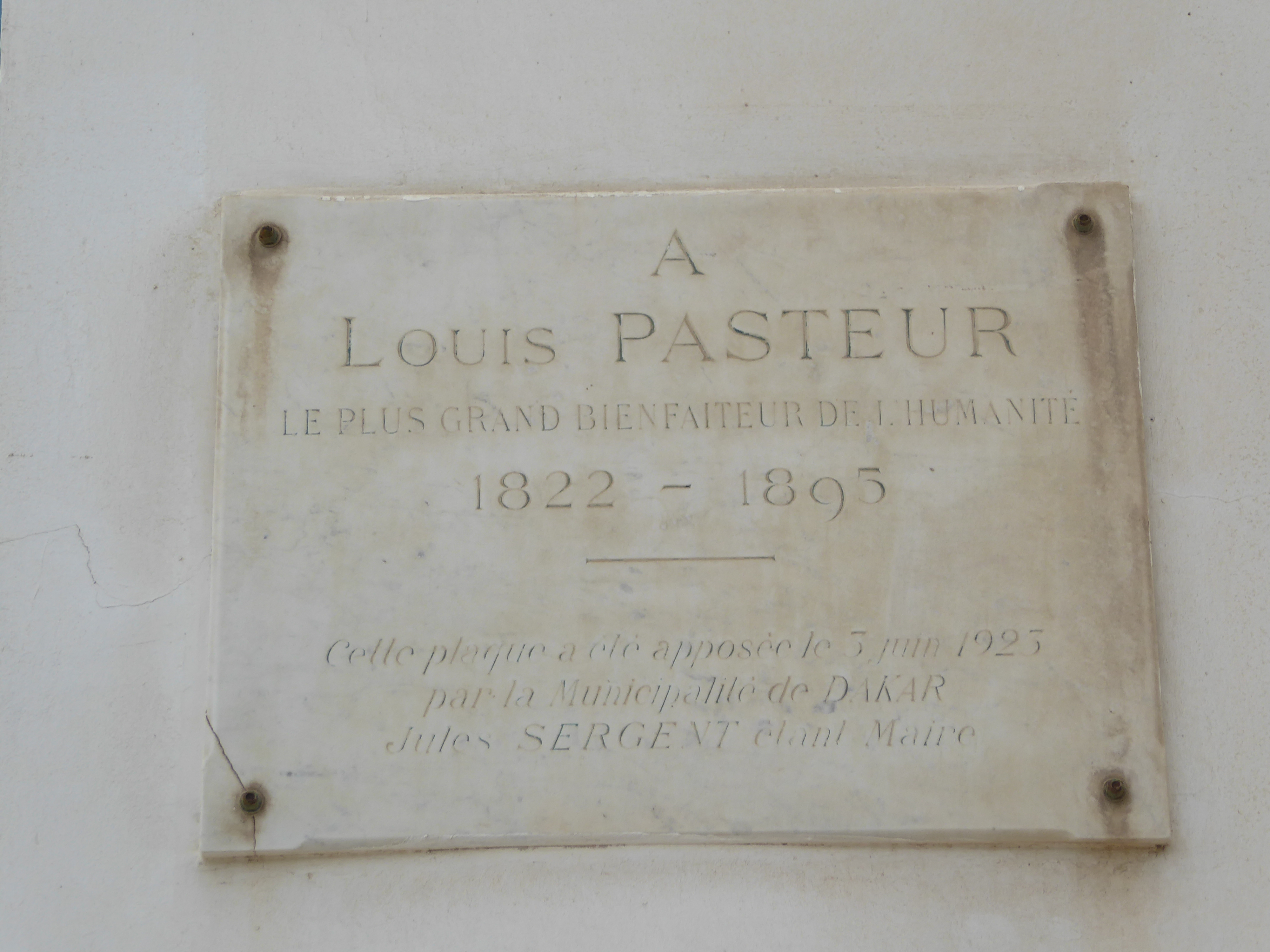 A plaque on the building.