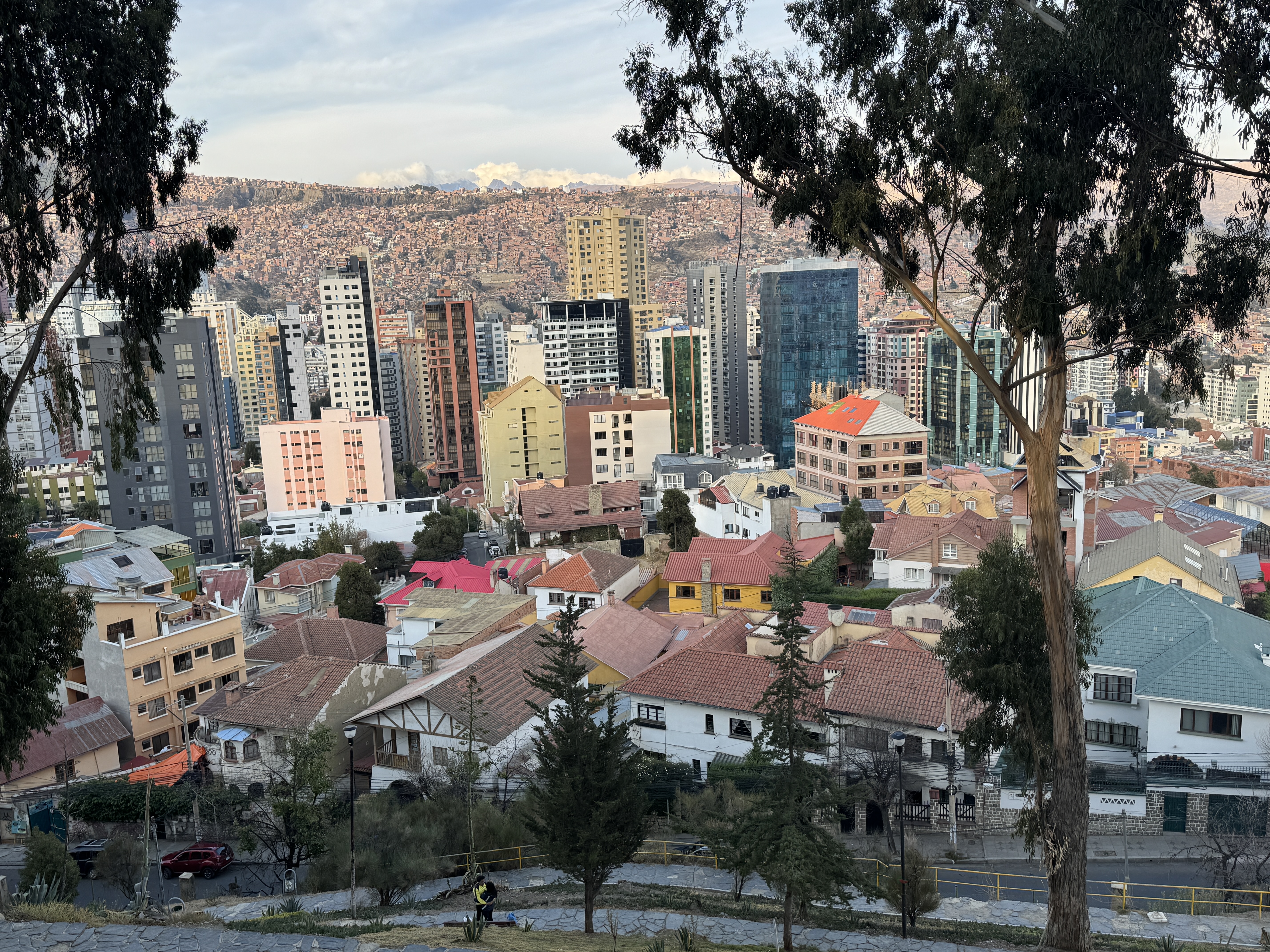A while back, I showed you an ornate entrance that had been moved from a seminary to a park, the Monticulo.  Here's the view down from that