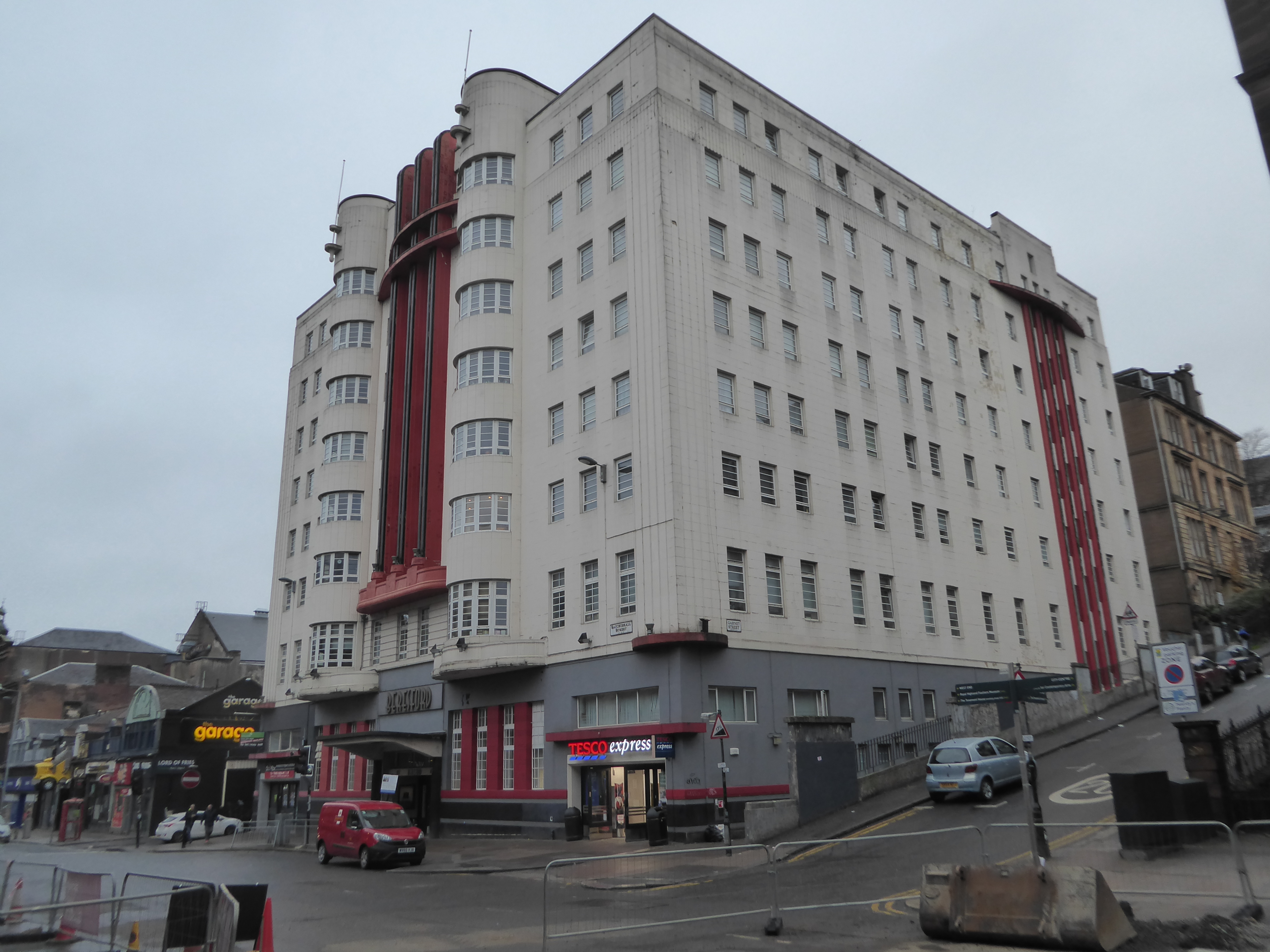 Along comes the Beresford Hotel from 1937. It was designed in keeping with the Art Deco theme of 1938's Empire Exhibition, held a few miles