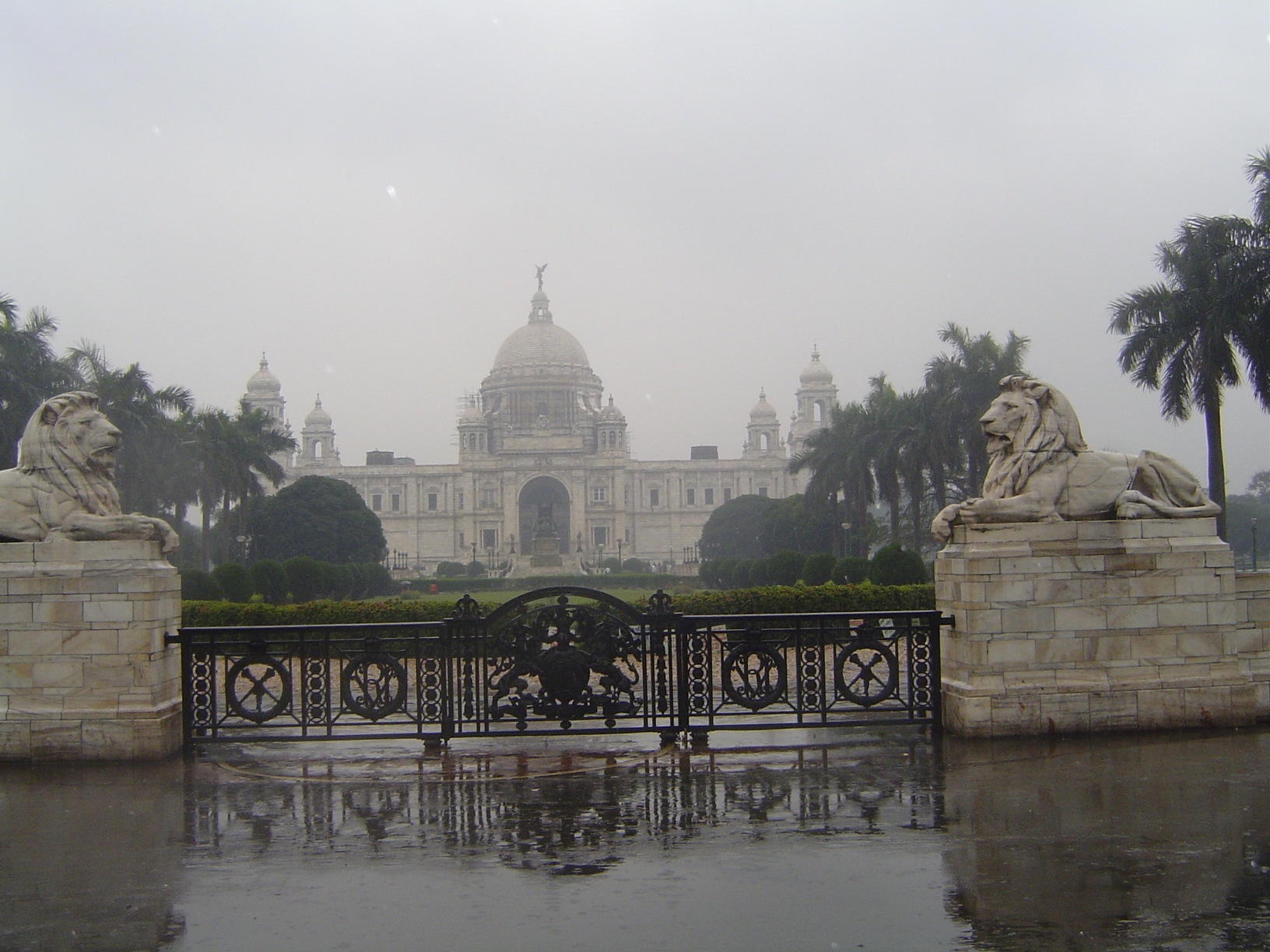 Still farther south at the end of the Maidan: the Victoria Memorial, launched by Curzon after the queen's death but not opened until 1921, w