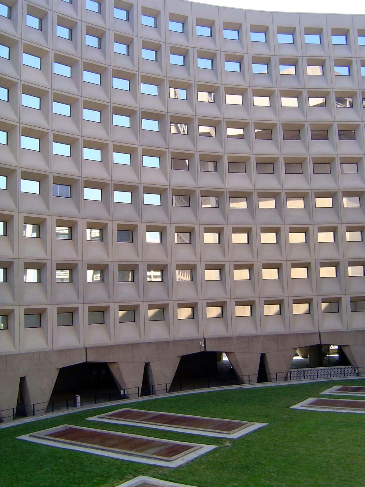 Nearby, and in the height of irony, this is the headquarters of the Department of Housing and Urban Development. Watch it jump on those litt