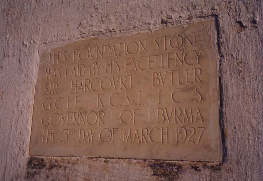 Nearby is this plaque. The string of initials after his name stands for Grand Commander of the Indian Empire, Knight Commander of the Order