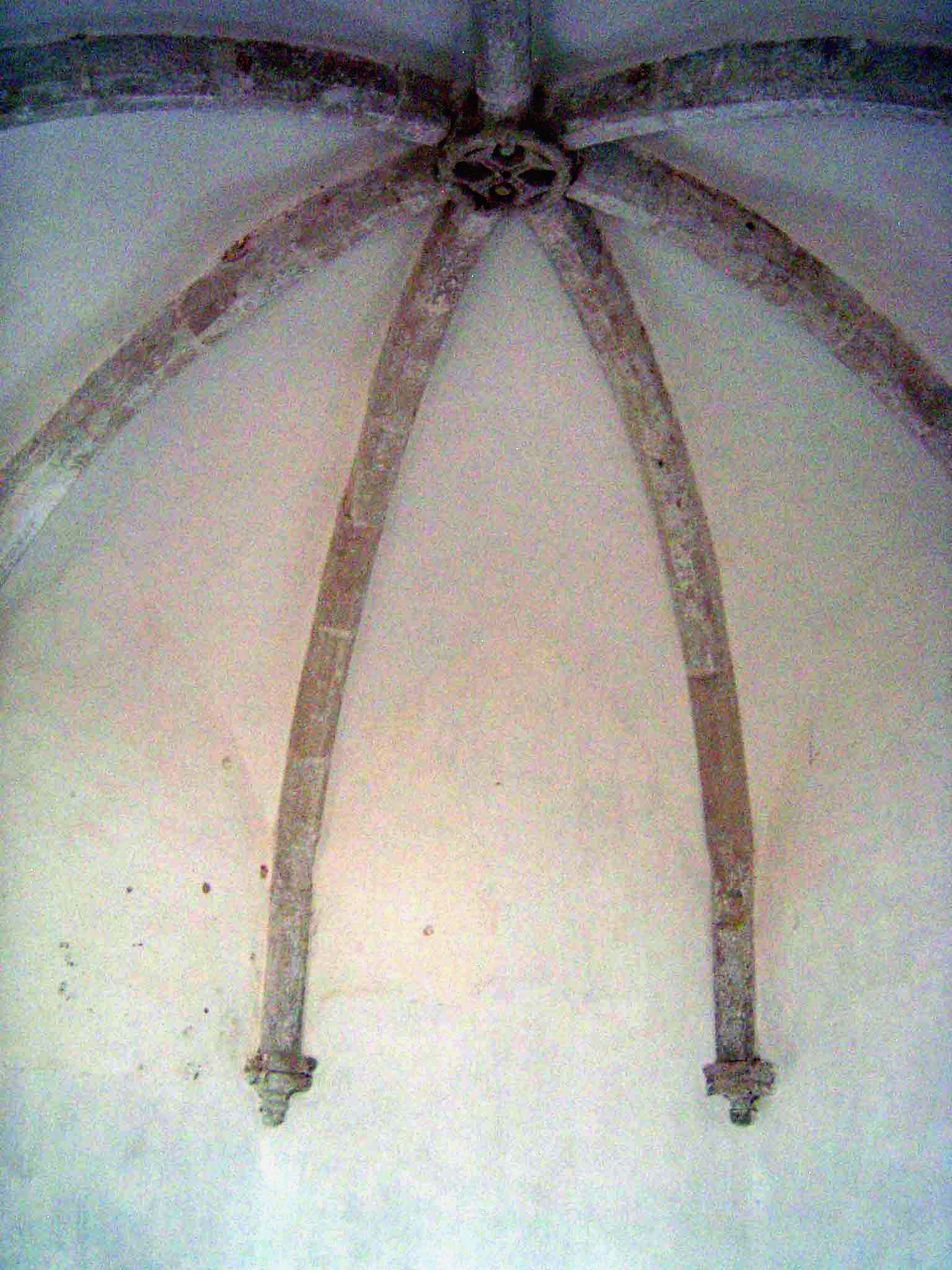 The only ornament in the chapel are these vault ribs.