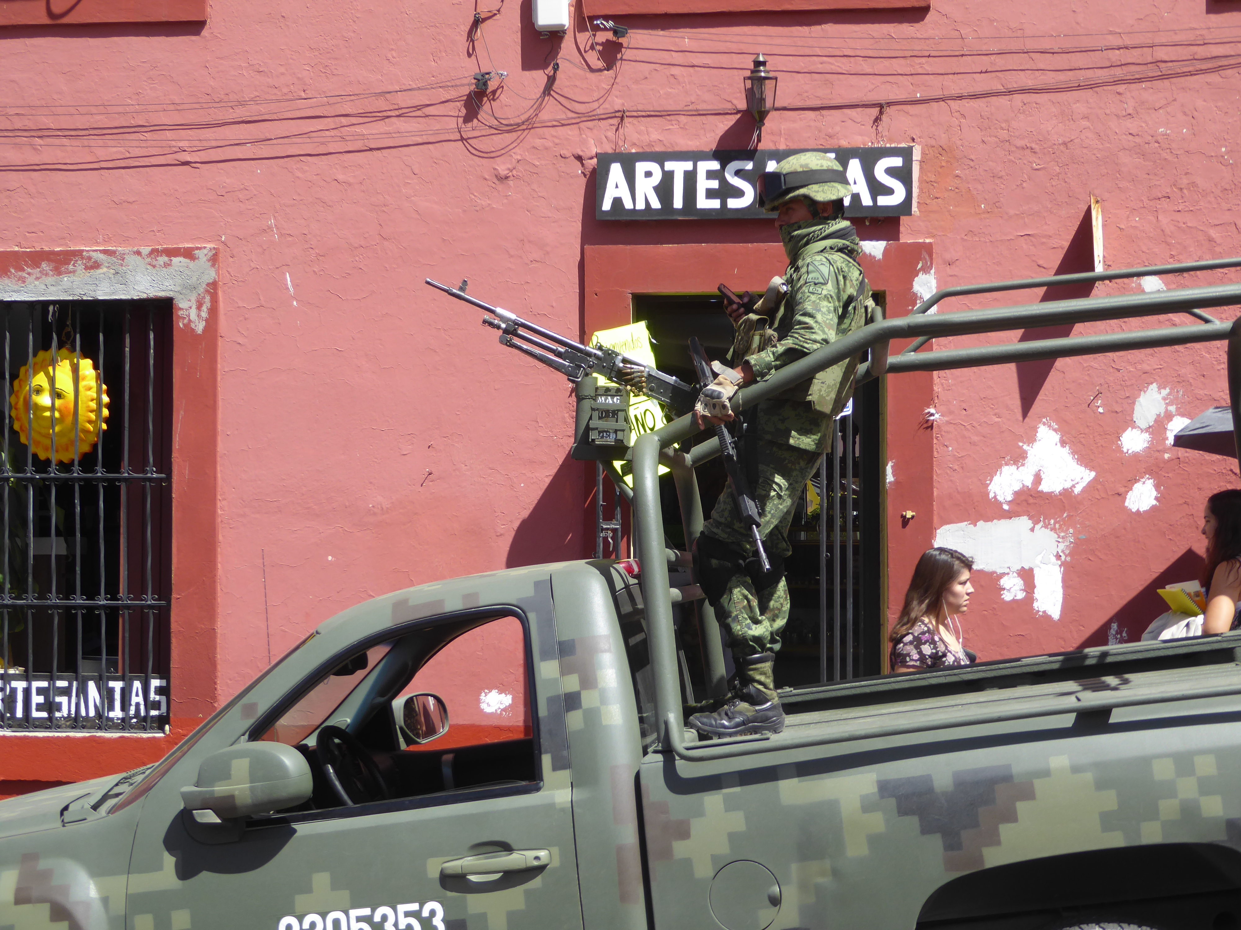 Two centuries after the alhóndiga was stormed, security is still an issue. Does having the army nearby make you feel safer? Not me, but it w