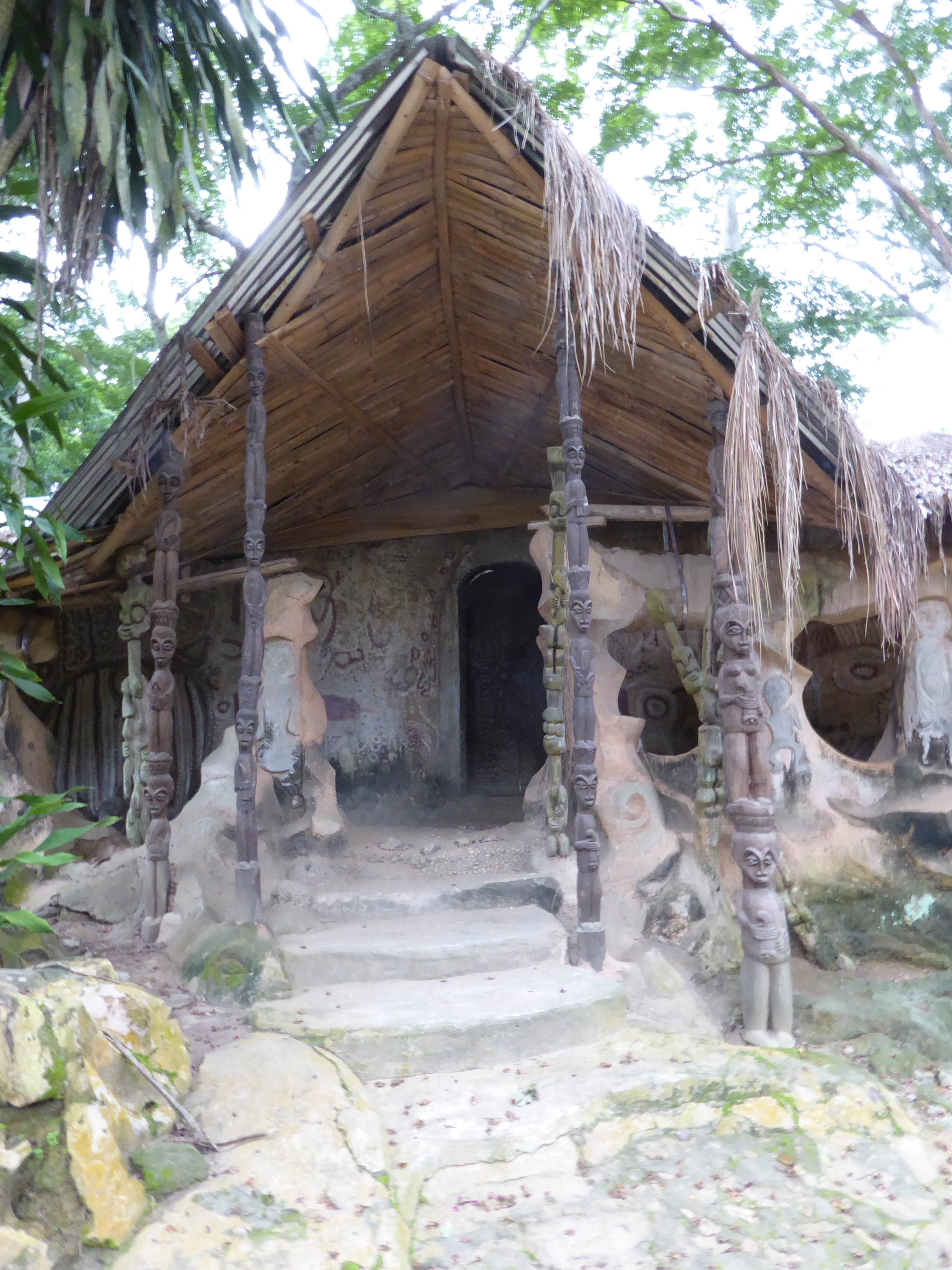 The palace is locked up, but there's plenty outside, including these columns carved by Saka, a childhood friend of Adebisa who often worked
