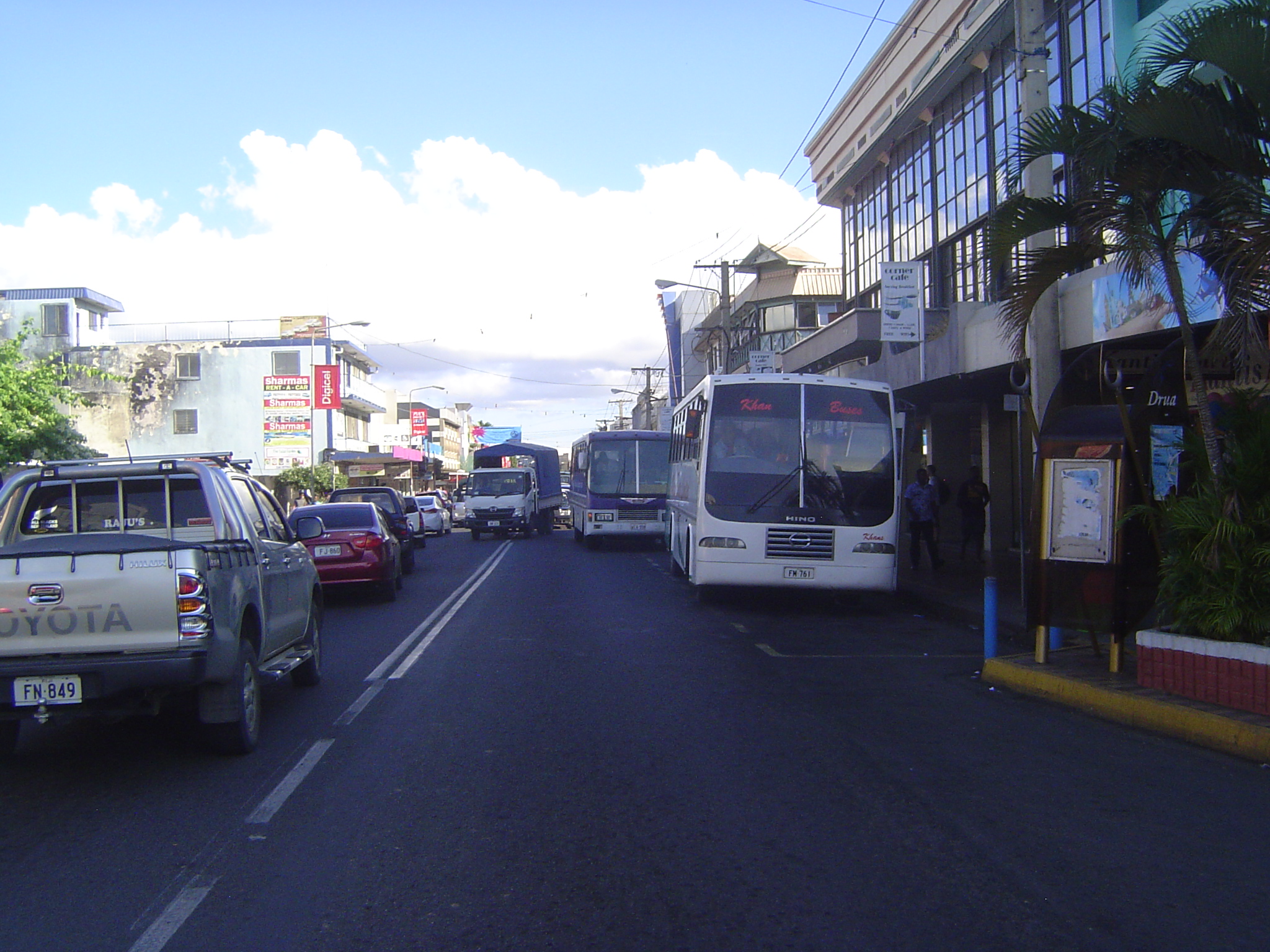 So we've left the private island and driven a mile or so to Nadi, which is a real place, though overwhelmed by foreign hordes.