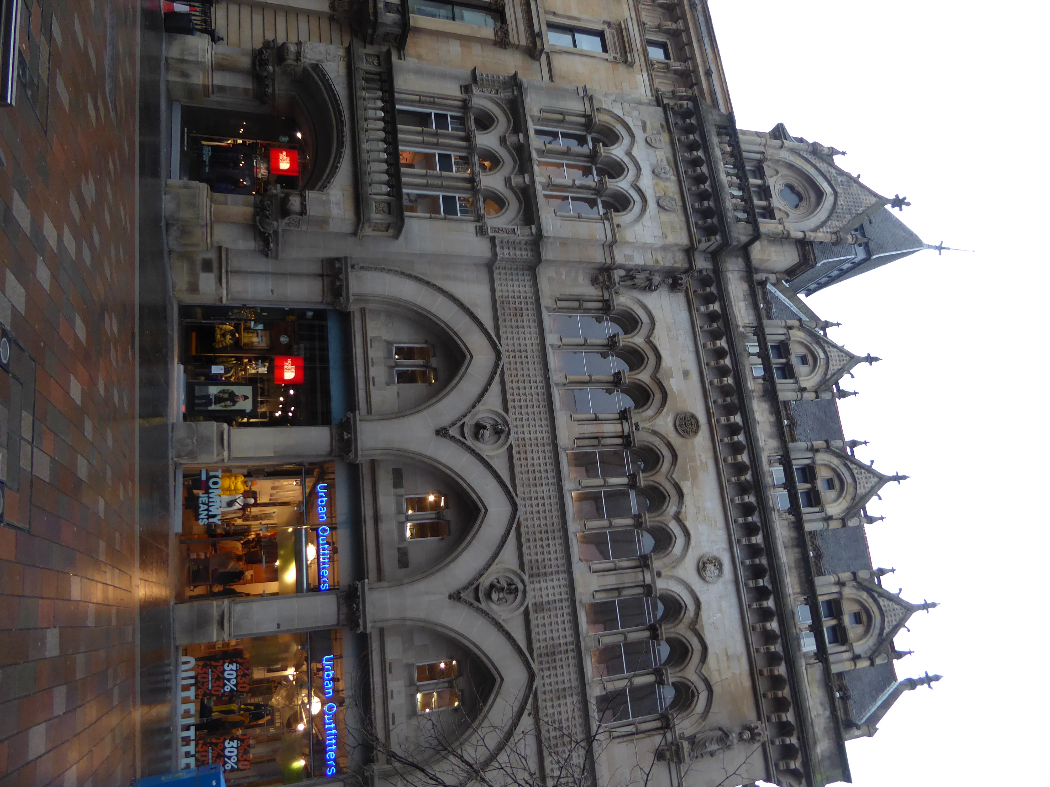 Gothic architecture is unusual in central Glasgow, but here's an exception, inspired perhaps by the Royal Courts of Justice in London. The a
