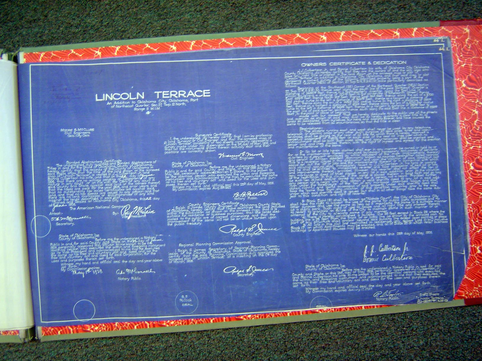 Covenants and declarations. The prohibition against Black ownership or residence was standard for the time.