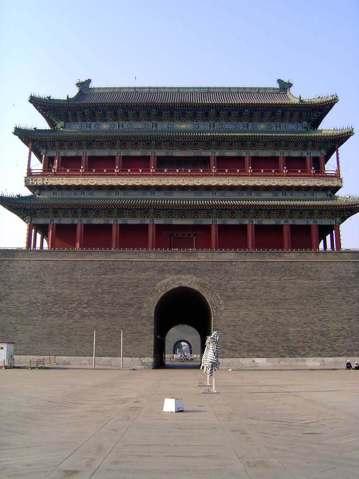 Just north of the front gate is the so-called inner gate, also rebuilt after the Boxers. The view here is toward the south, with the front g