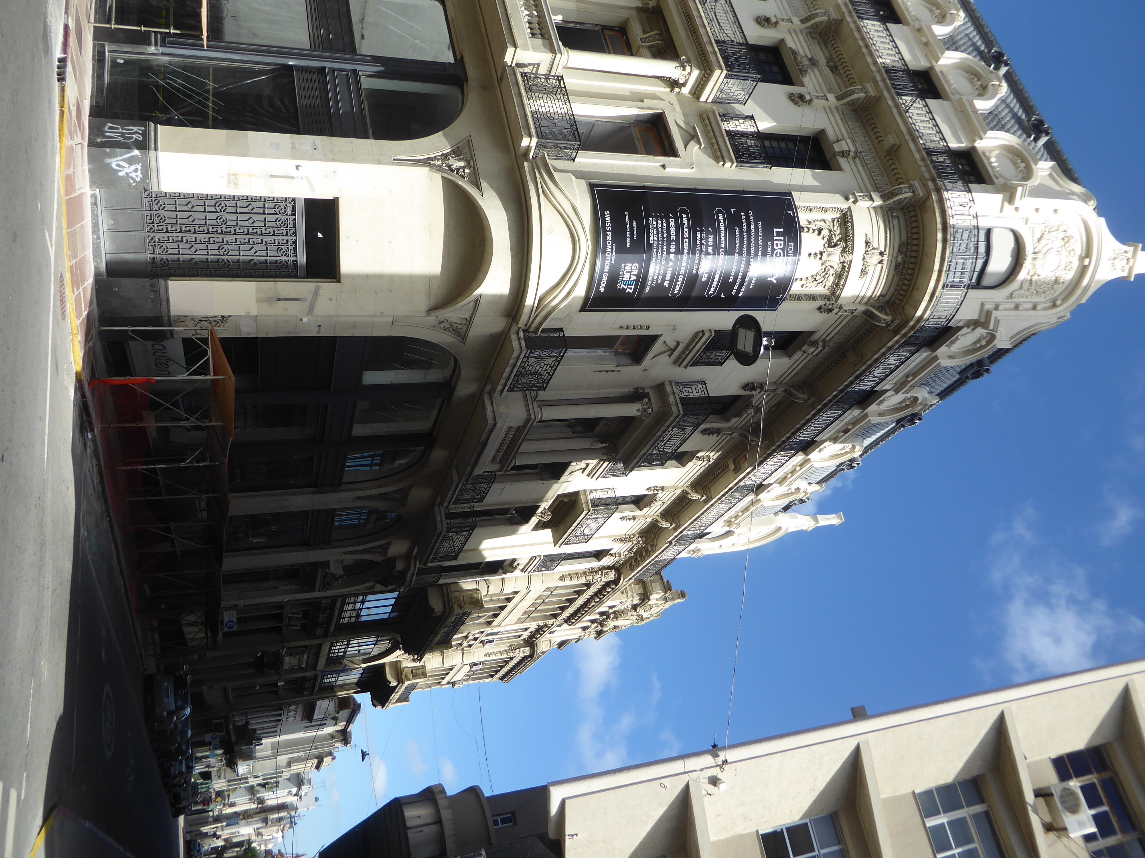 Here, at Ituzaingo and 25 de Mayo, is the former Liberty Hotel, as of 2019 enjoying a makeover.