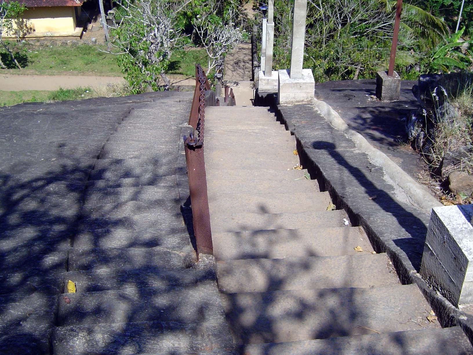 A new flight of stairs has been recently added.