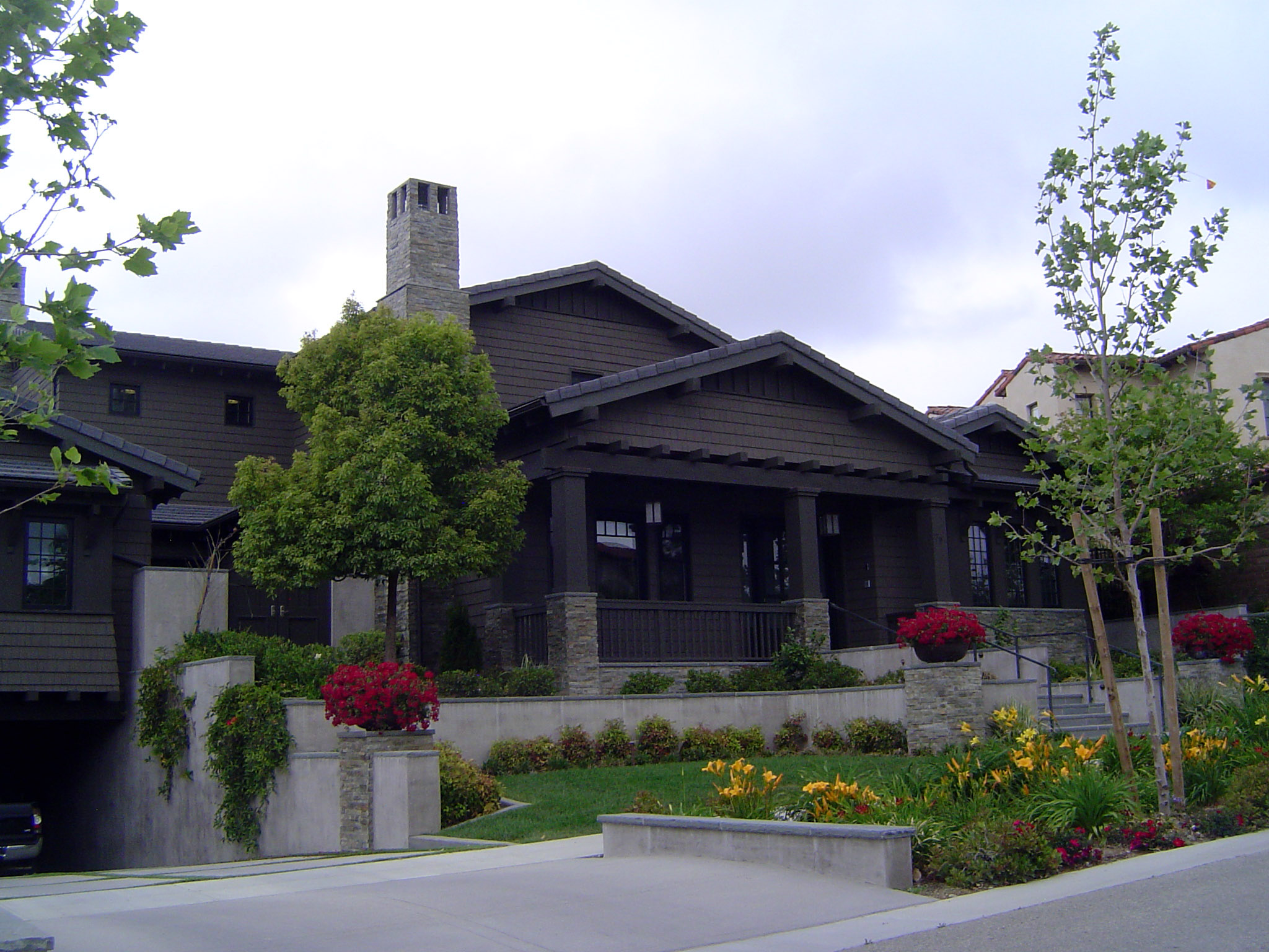 The Craftsman style is popular here.